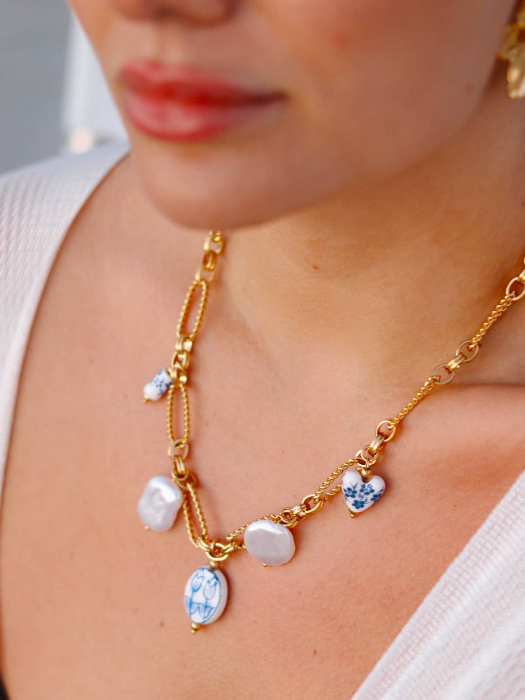 Isola Pearl Charm Necklace-Everyday Jewelry-Happy on Main