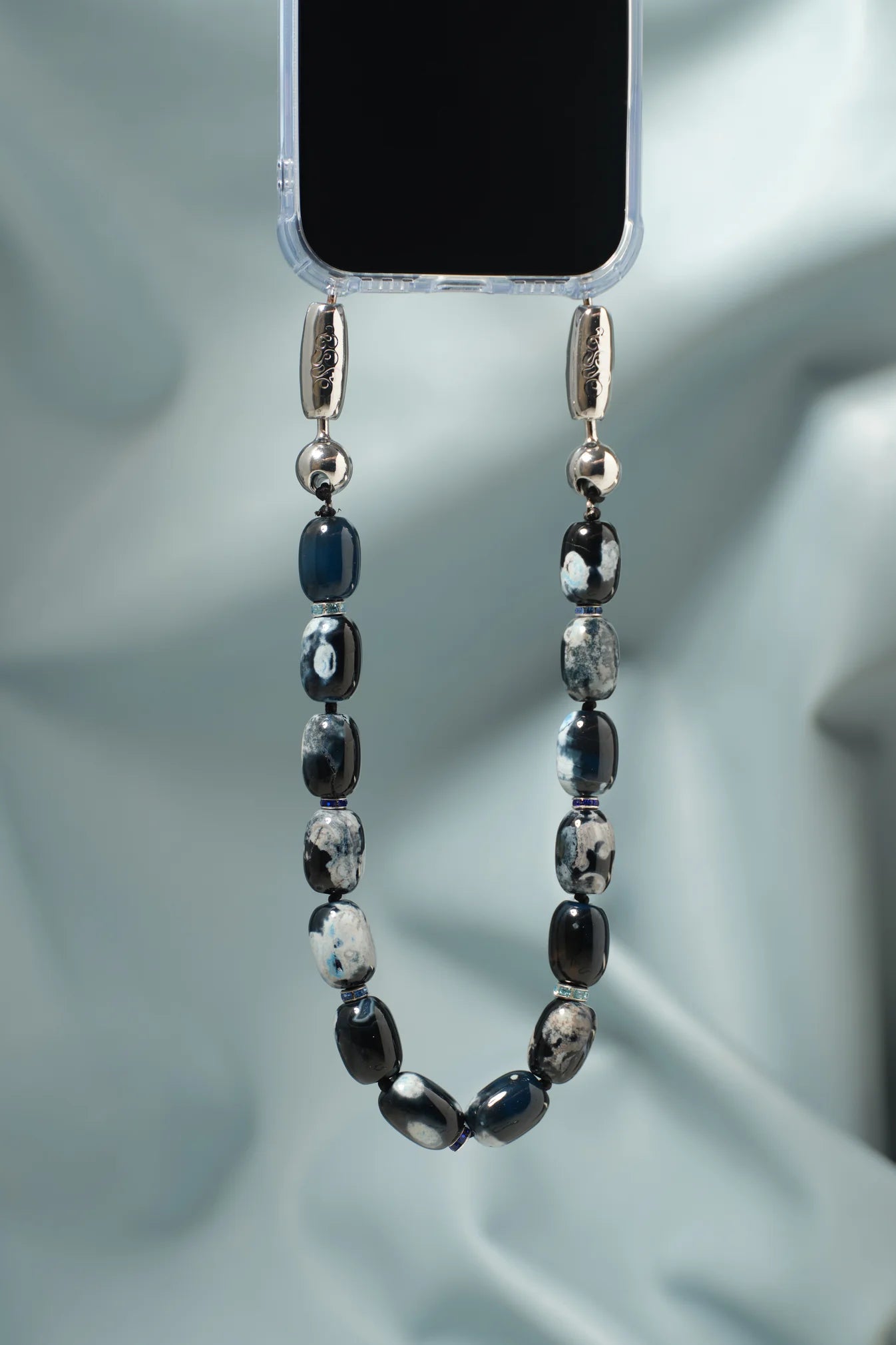 Pave Gemstone Wristlet - Blue Agate-Ossa-Happy on Main