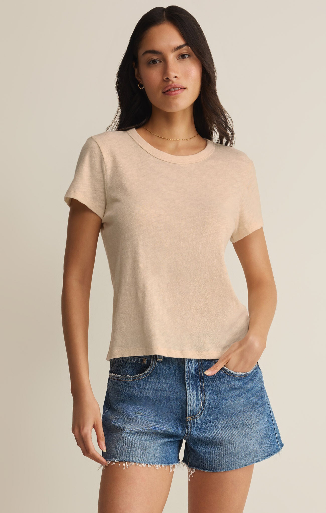 Junie Slub Tee Shirt - Island Coconut-Z Supply-Happy on Main