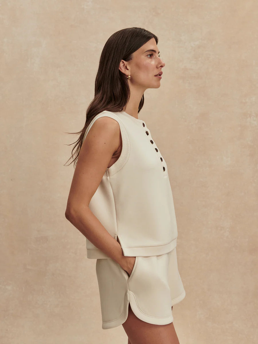 Marla Button Placket Tank - Pristine-Varley-Happy on Main