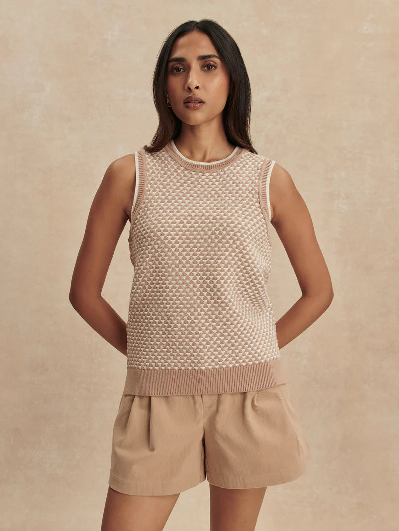 Jenson Stitch Knit Tank - Light Taupe-Varley-Happy on Main