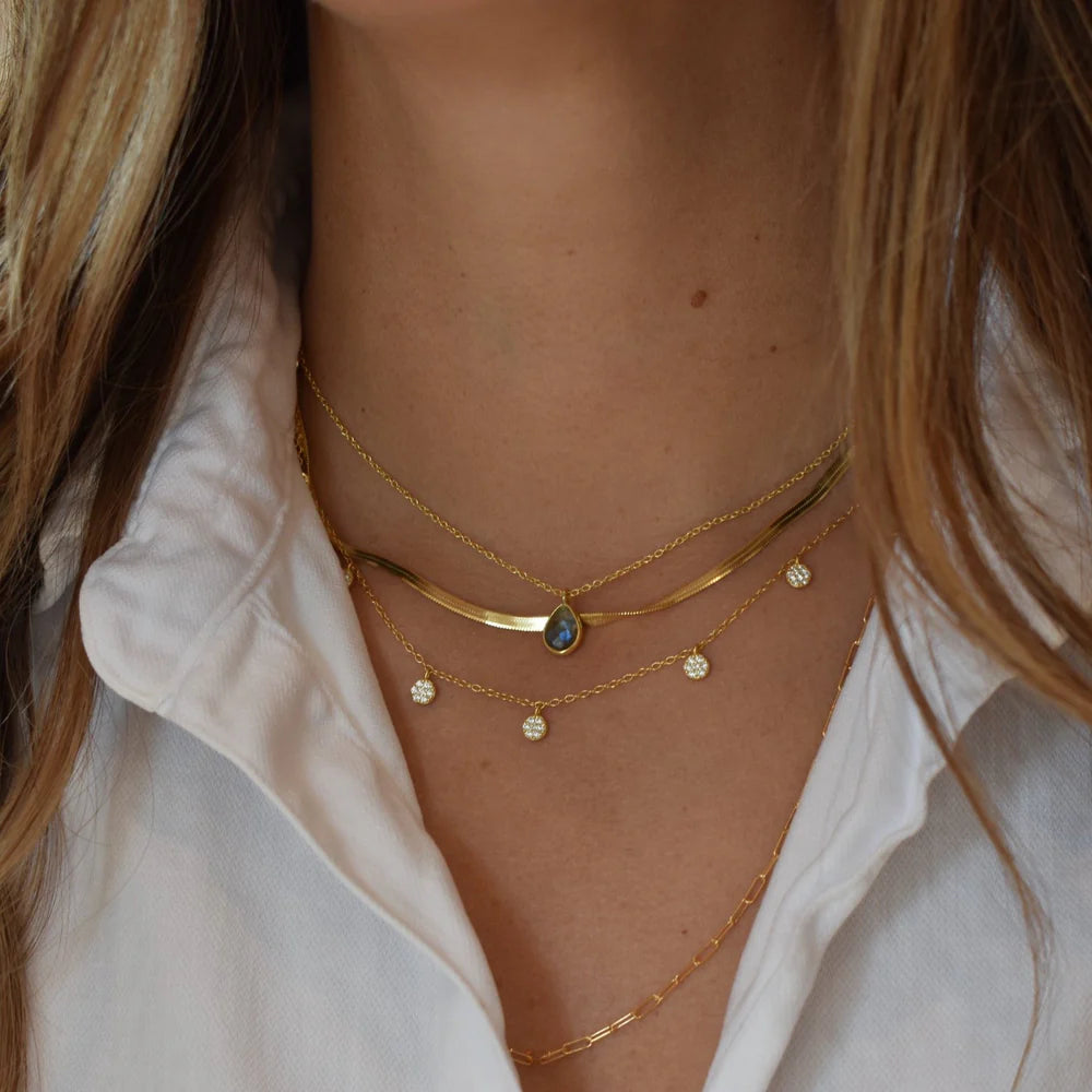 Cora Pave Coin Necklace-Everyday Jewelry-Happy on Main