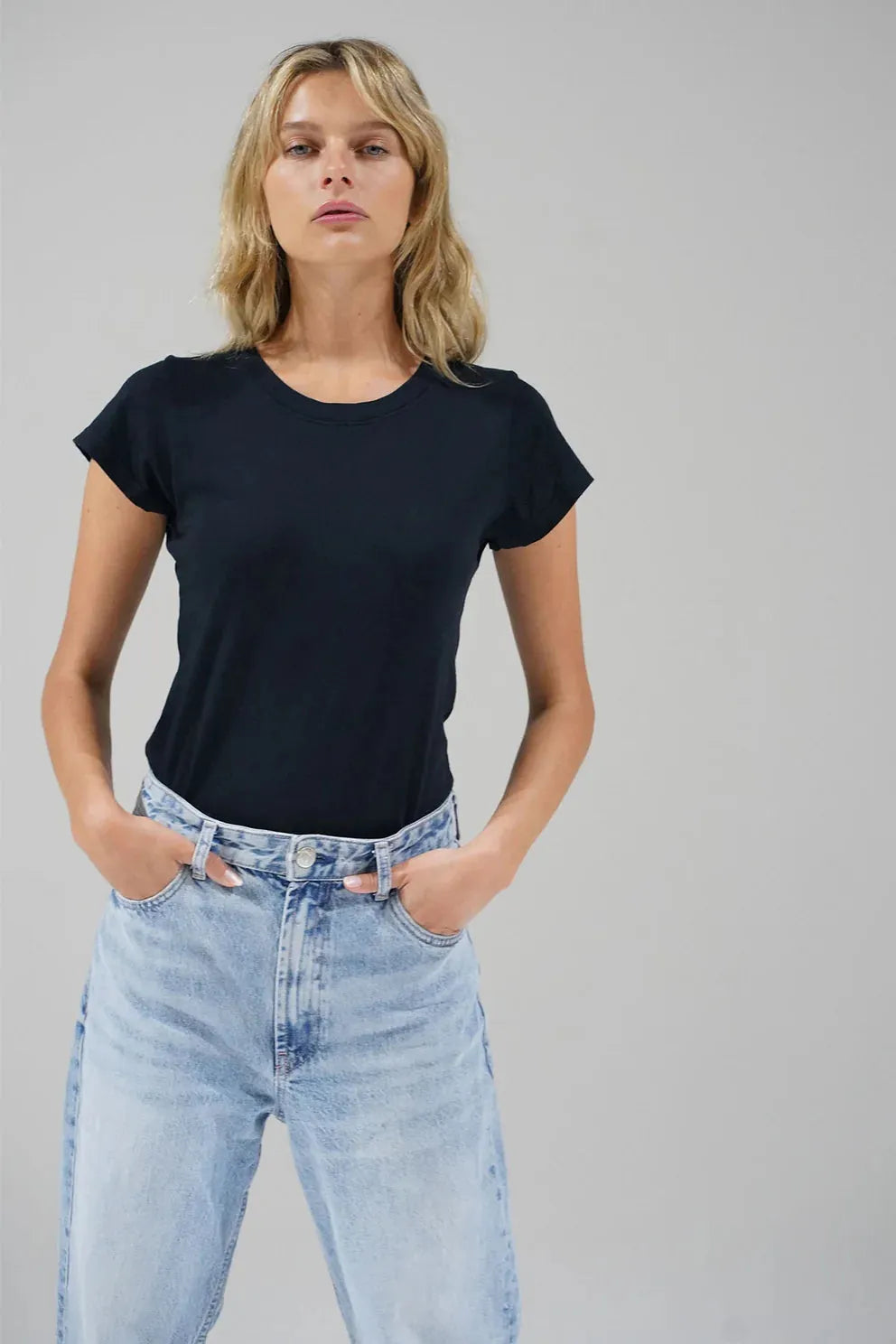 Fited Classic Cotton Crew-Basic Tanks + Tees-Happy on Main