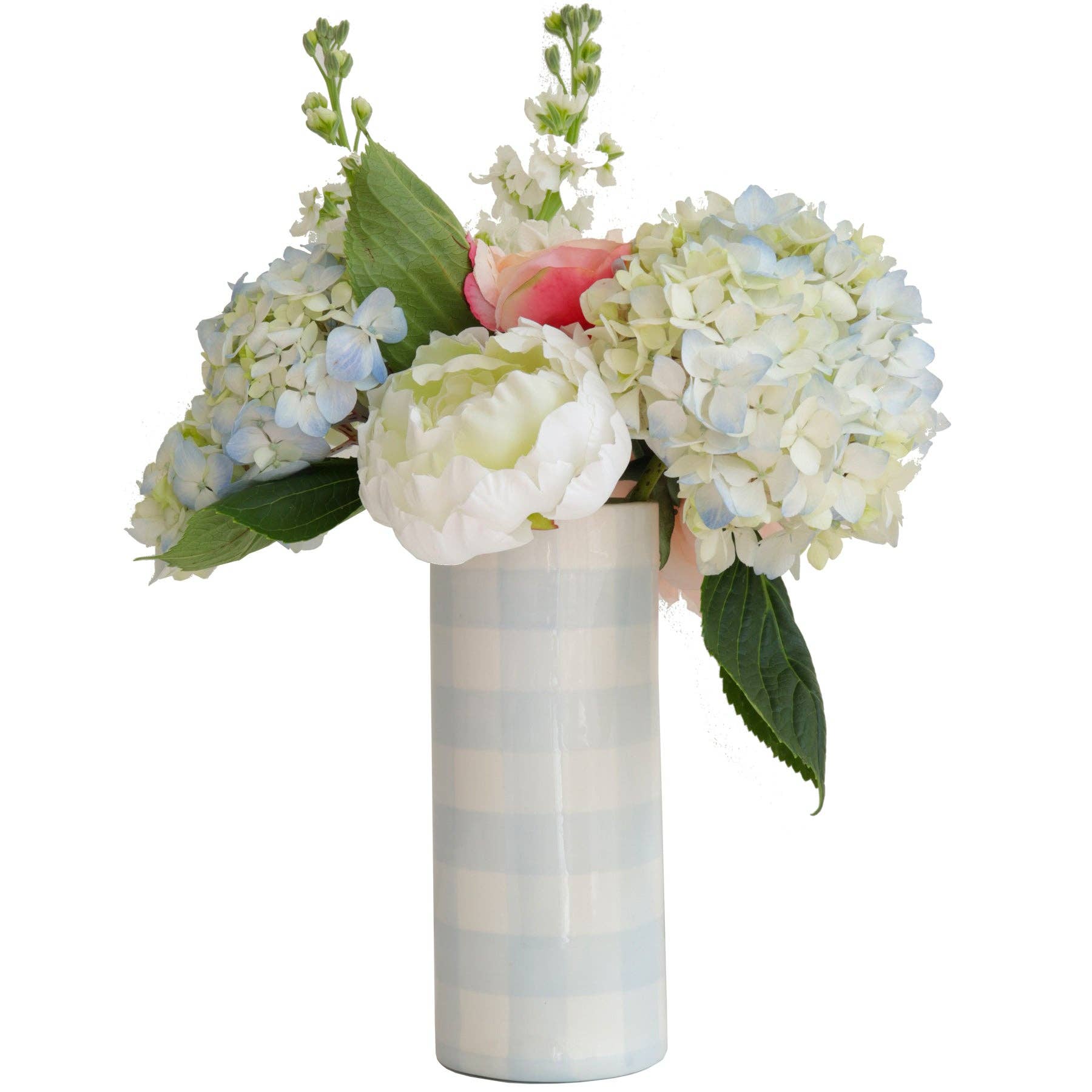 Gingham Column Vase-Home Decor-Happy on Main