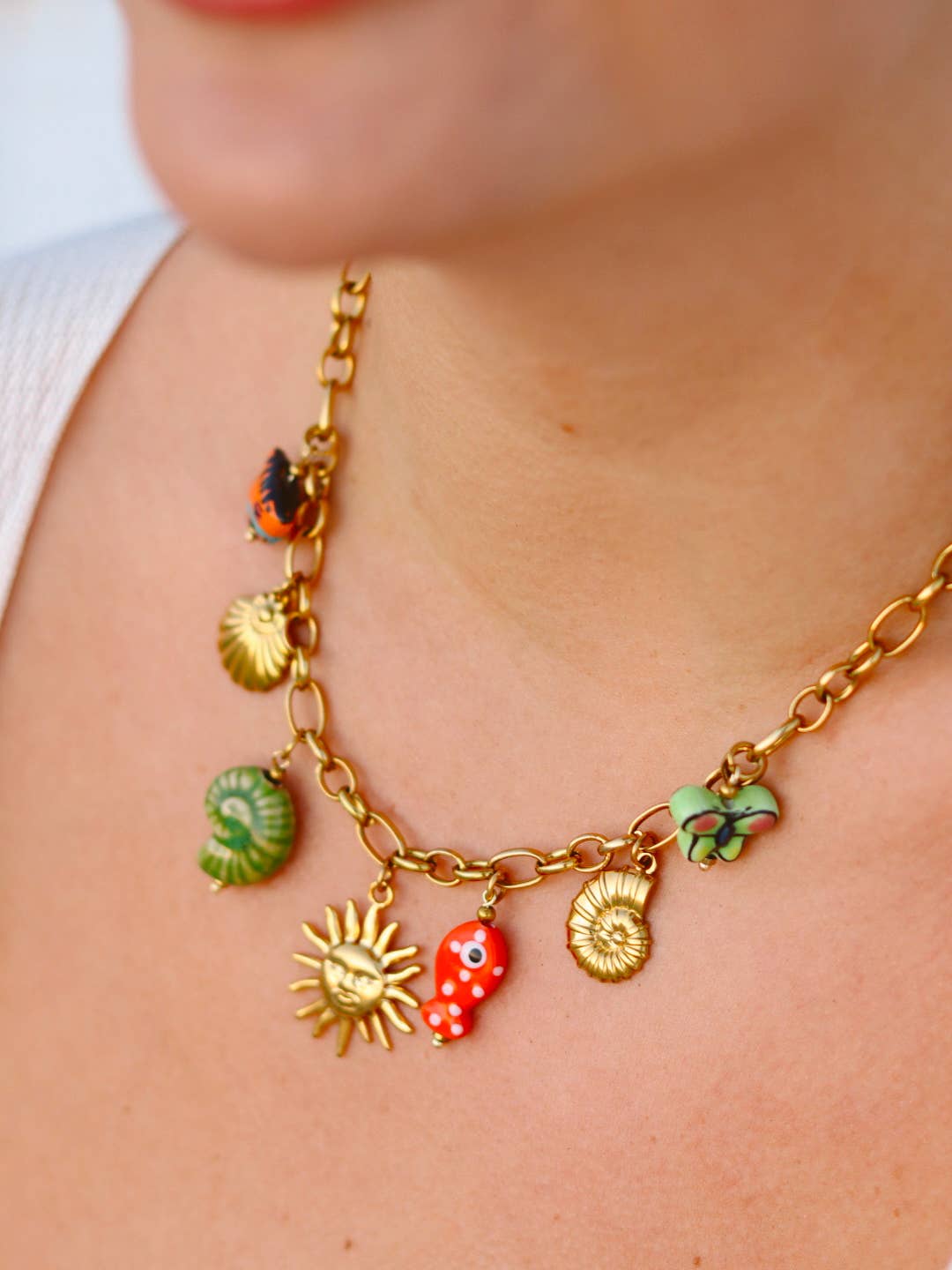 Sol Del Mar Charm Necklace-Everyday Jewelry-Happy on Main