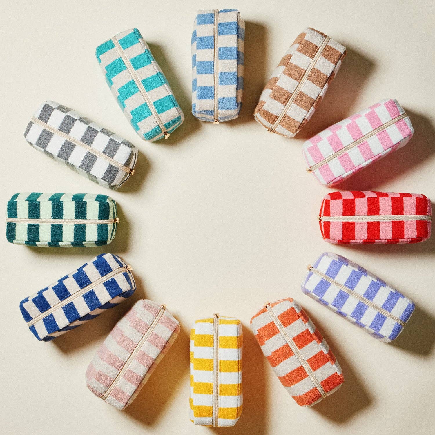 Striped Terry Fabric | Travel Pouch-Frem-Happy on Main