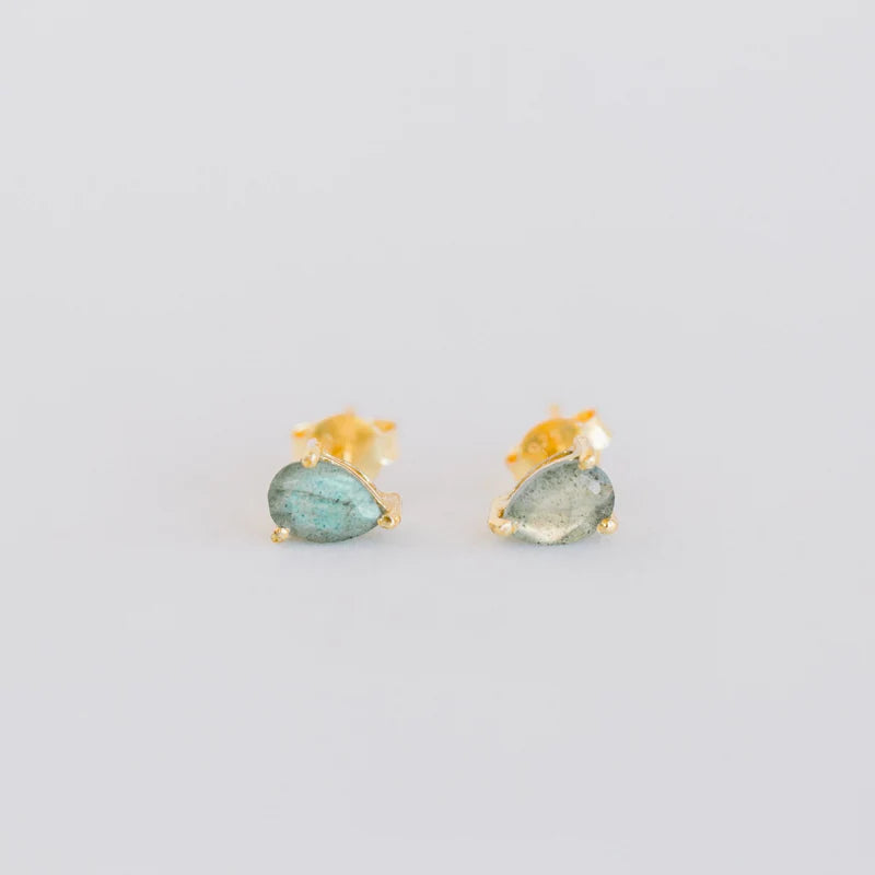 Deco Mini Studs - Labradorite-Elli Parr-Happy on Main