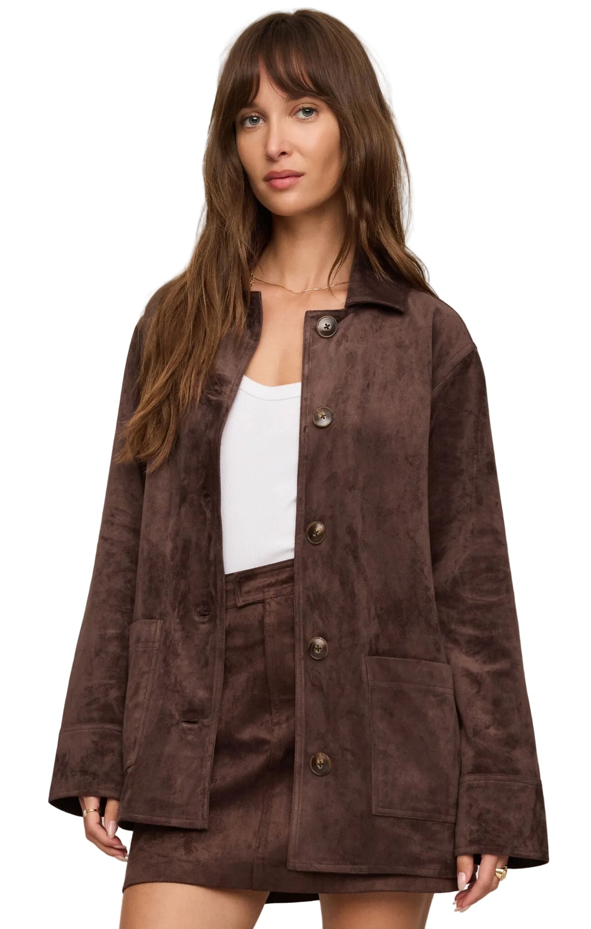 Decker Suede Chore Coat - Dark Chocolate-Z Supply-Happy on Main
