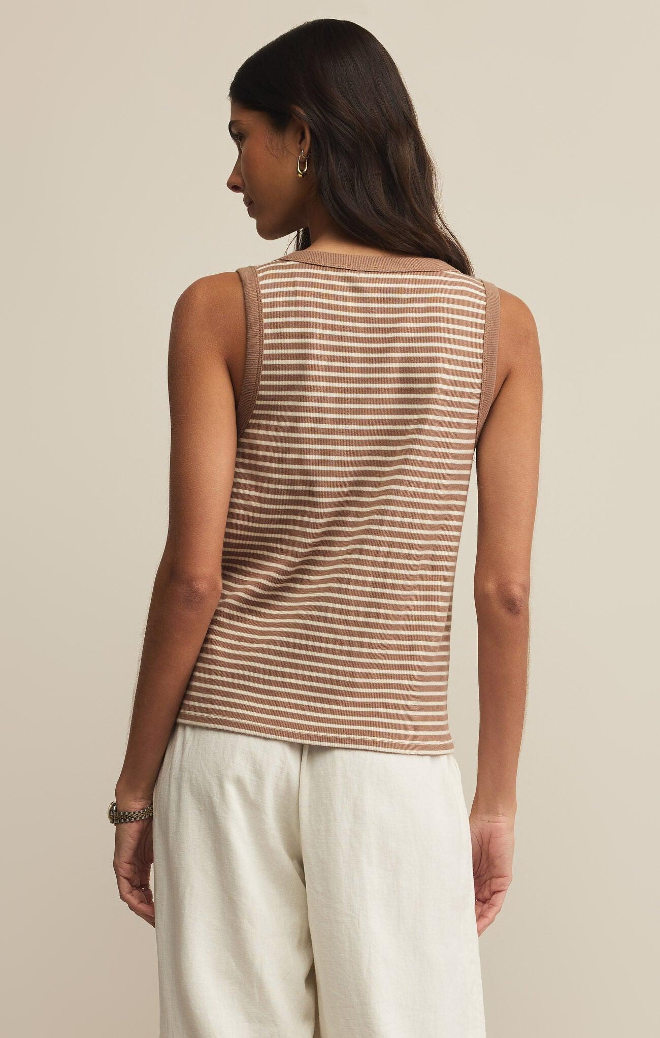 Elin Stripe Rib Tank-Basic Tanks + Tees-Happy on Main