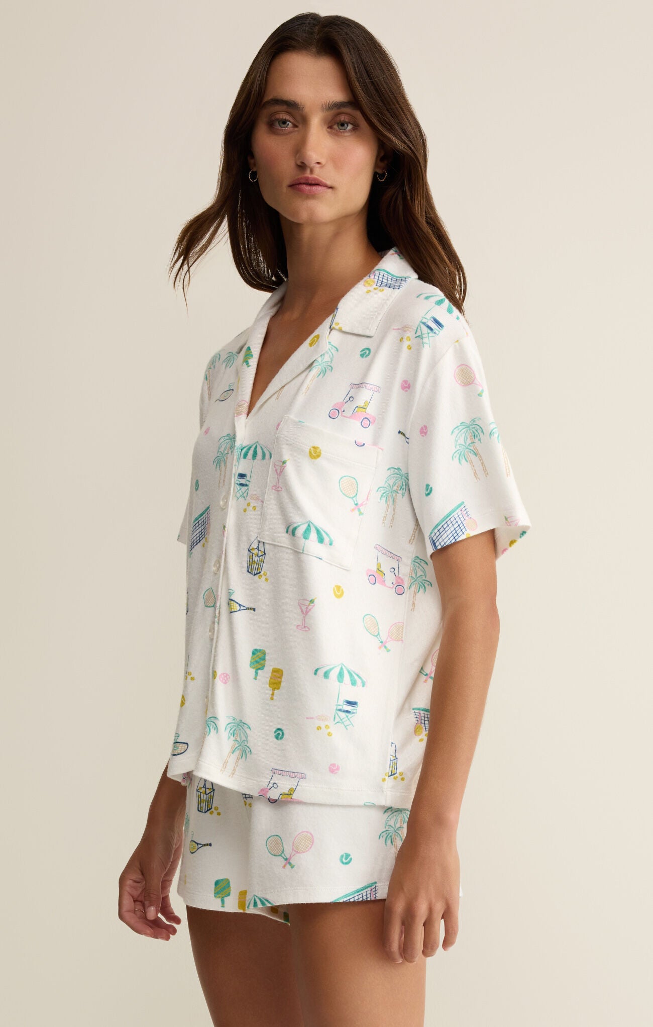 Court Sports PJ Top - White-Z Supply-Happy on Main