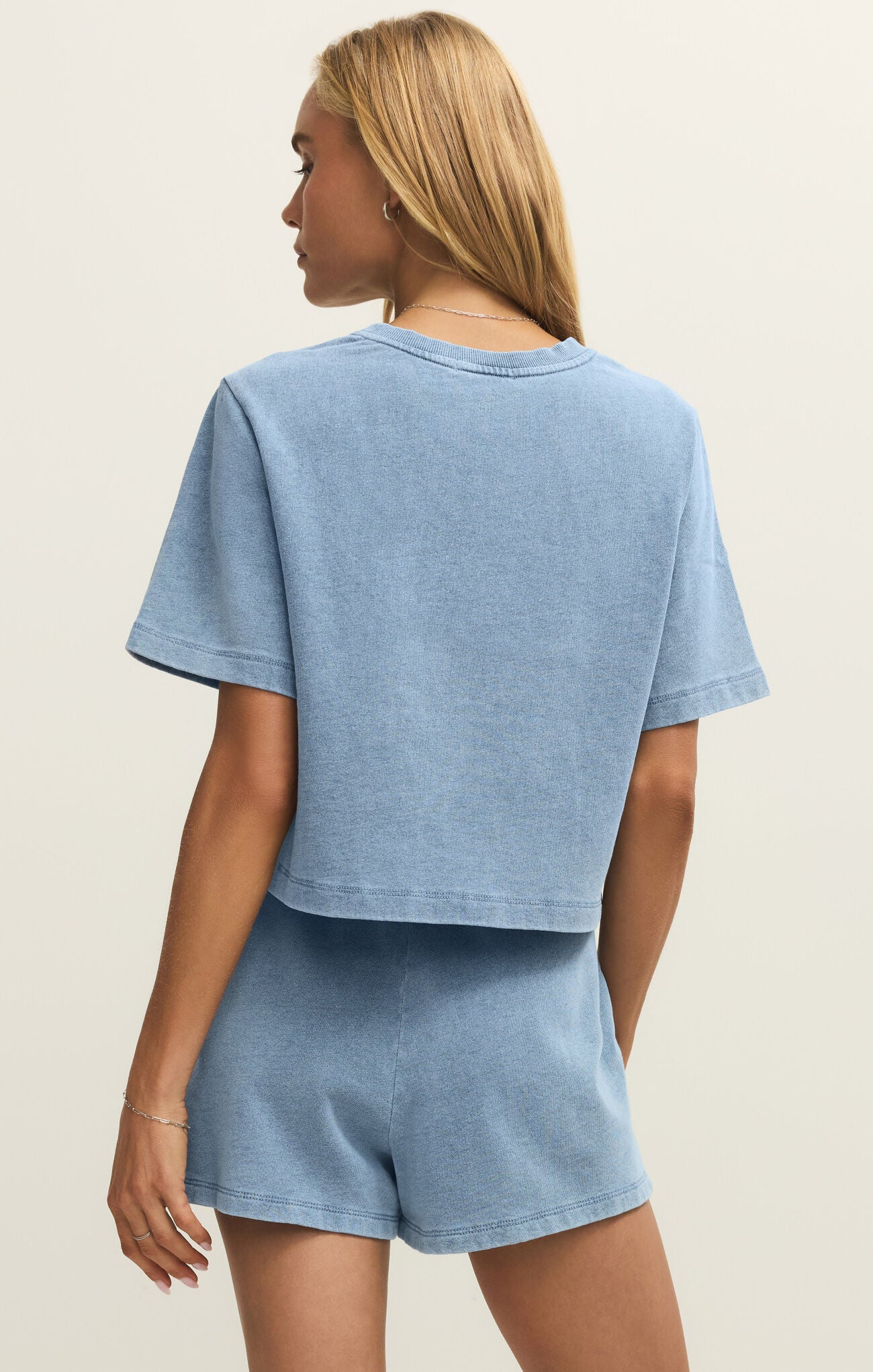 Curran Knit Denim Sweatshirt-Z Supply-Happy on Main