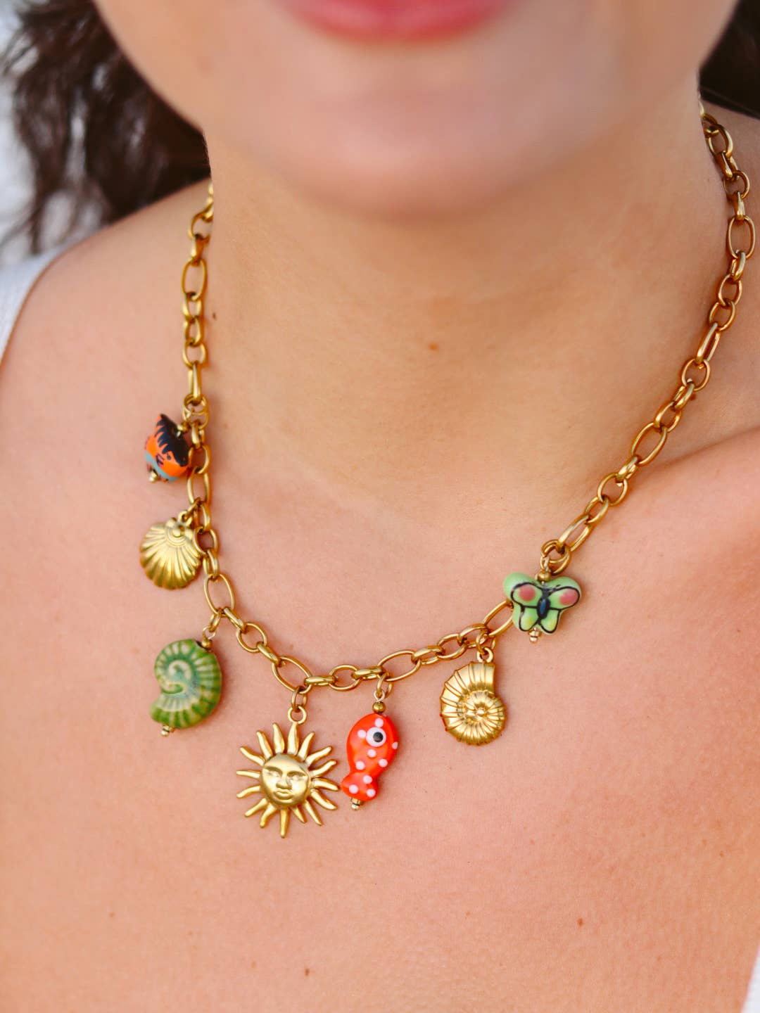 Sol Del Mar Charm Necklace-Everyday Jewelry-Happy on Main