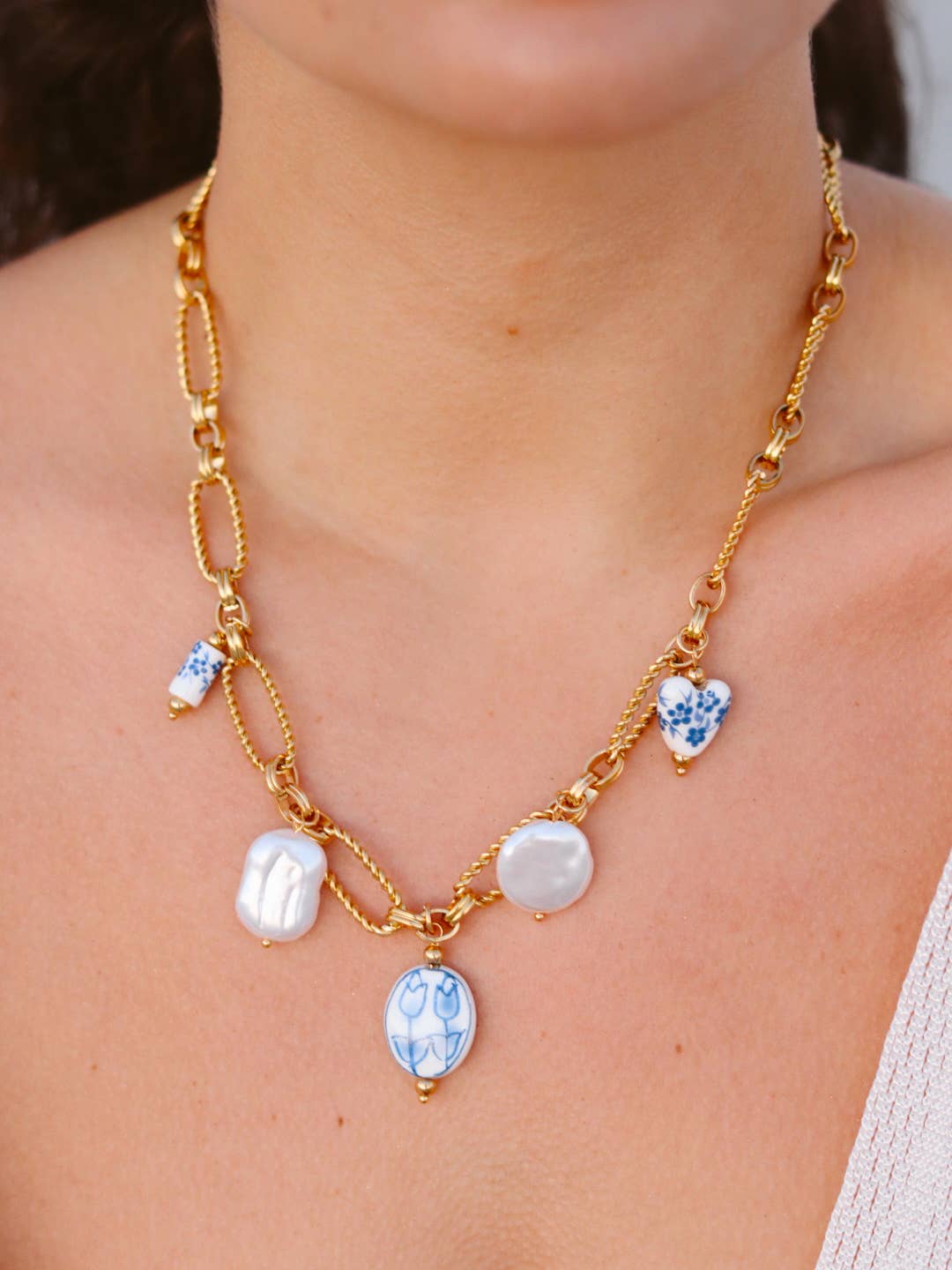 Isola Pearl Charm Necklace-Everyday Jewelry-Happy on Main