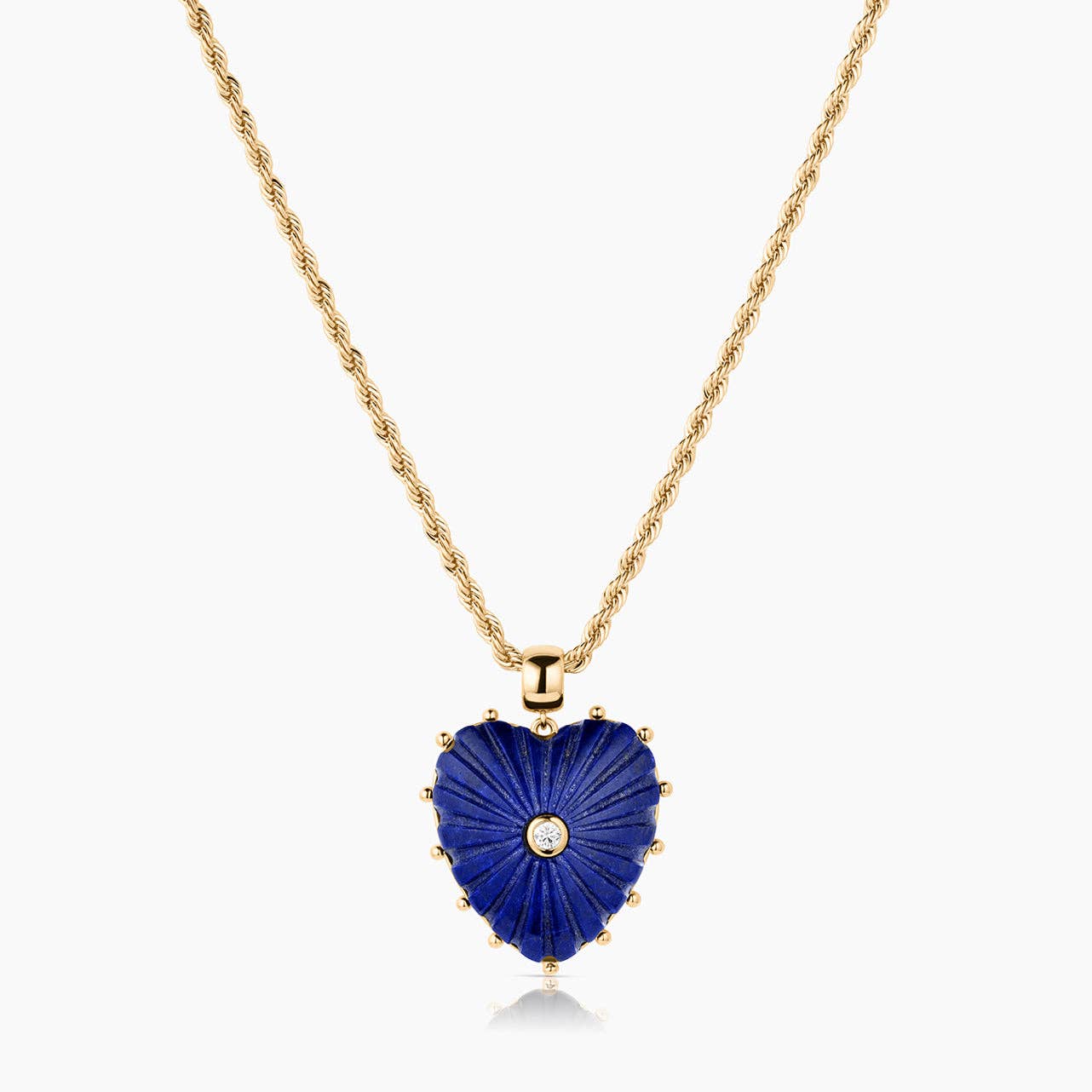 Malene Lapis Heart Rope Necklace-Everyday Jewelry-Happy on Main