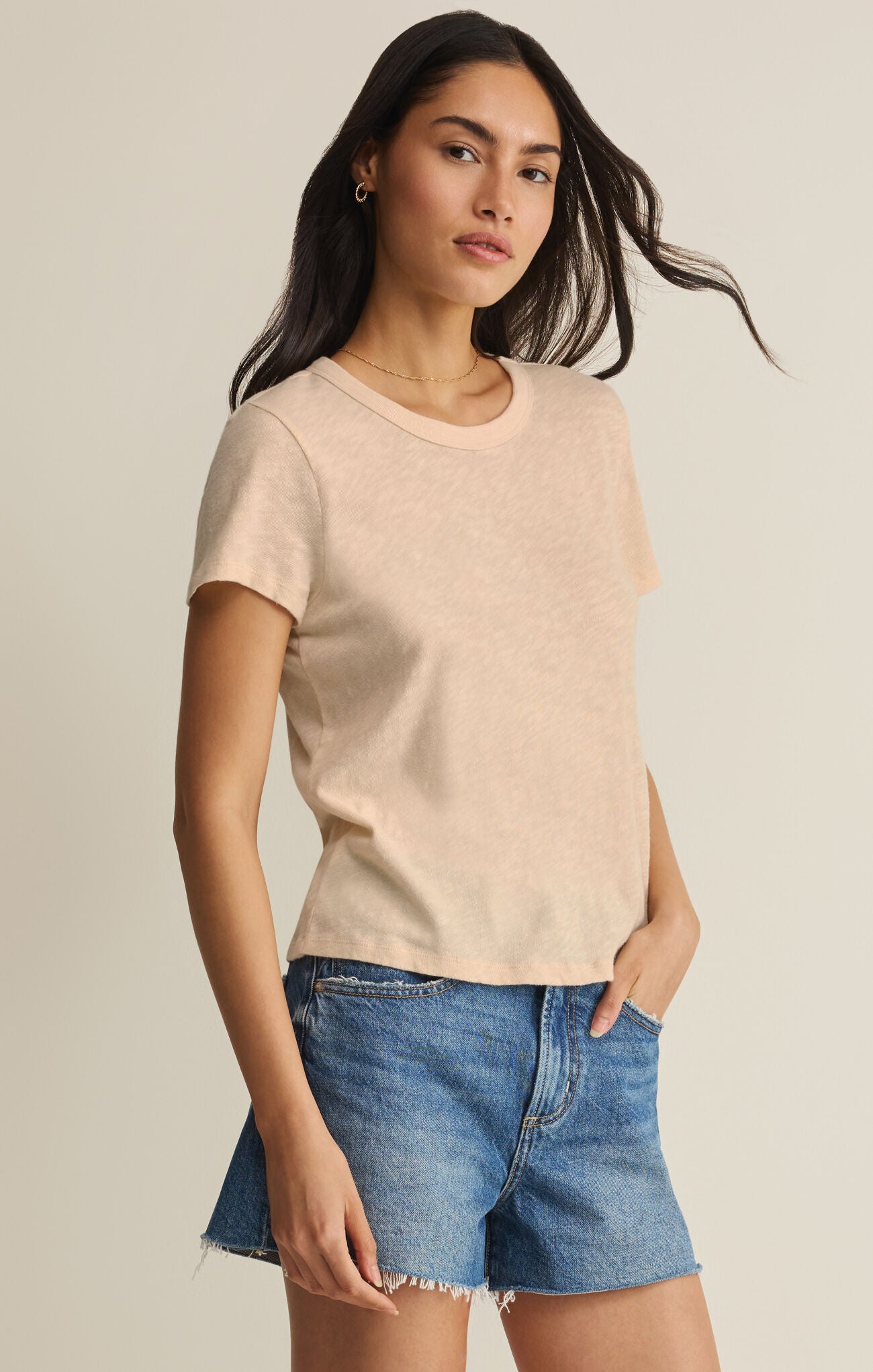 Junie Slub Tee Shirt - Island Coconut-Z Supply-Happy on Main