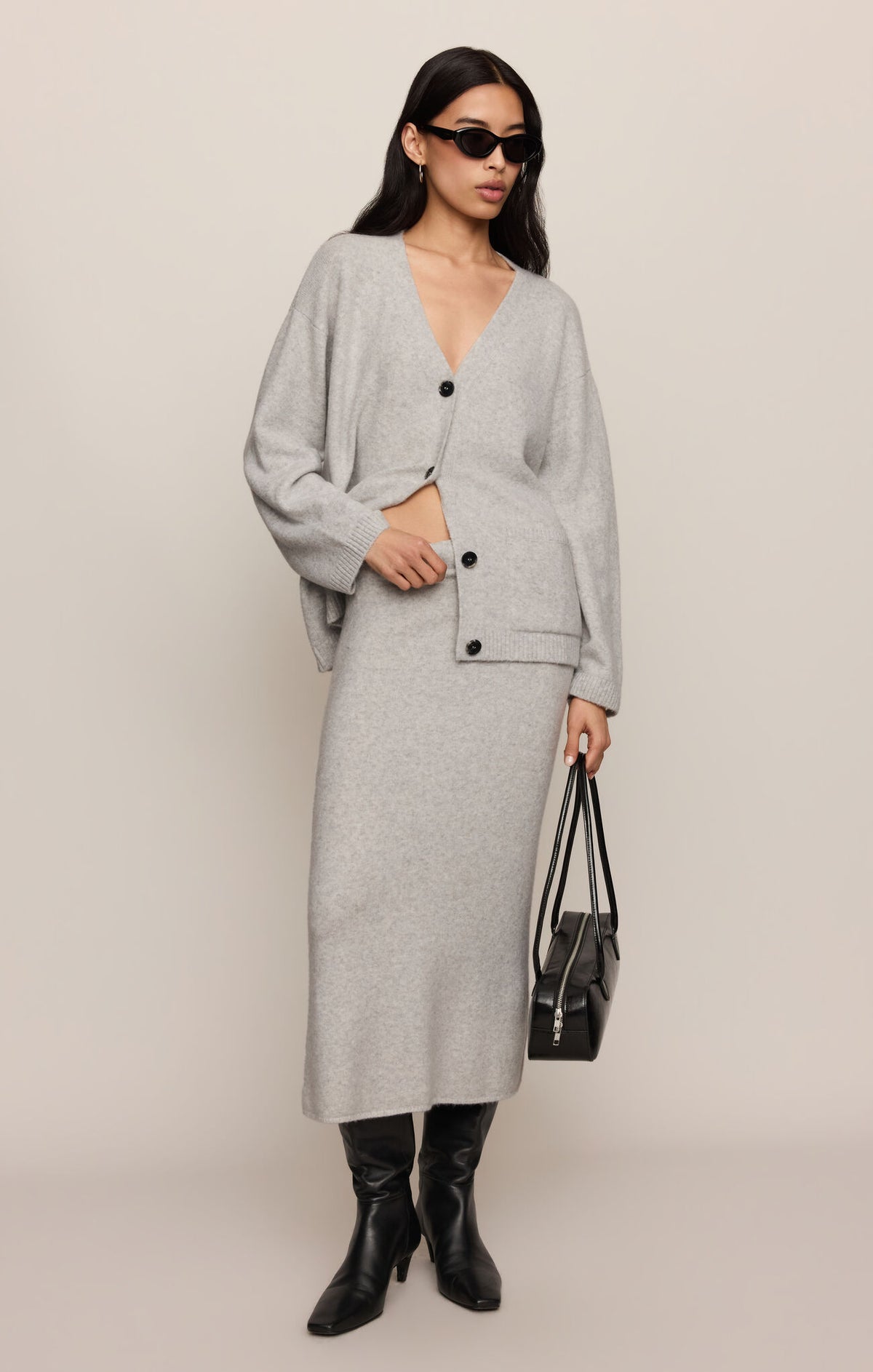 Cozy Moment Skirt - Feather Grey-Z Supply-Happy on Main