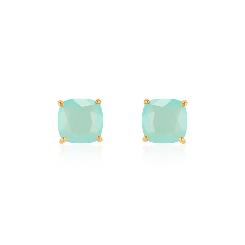 Emmy Studs - Aqua Chalcedony-Elli Parr-Happy on Main