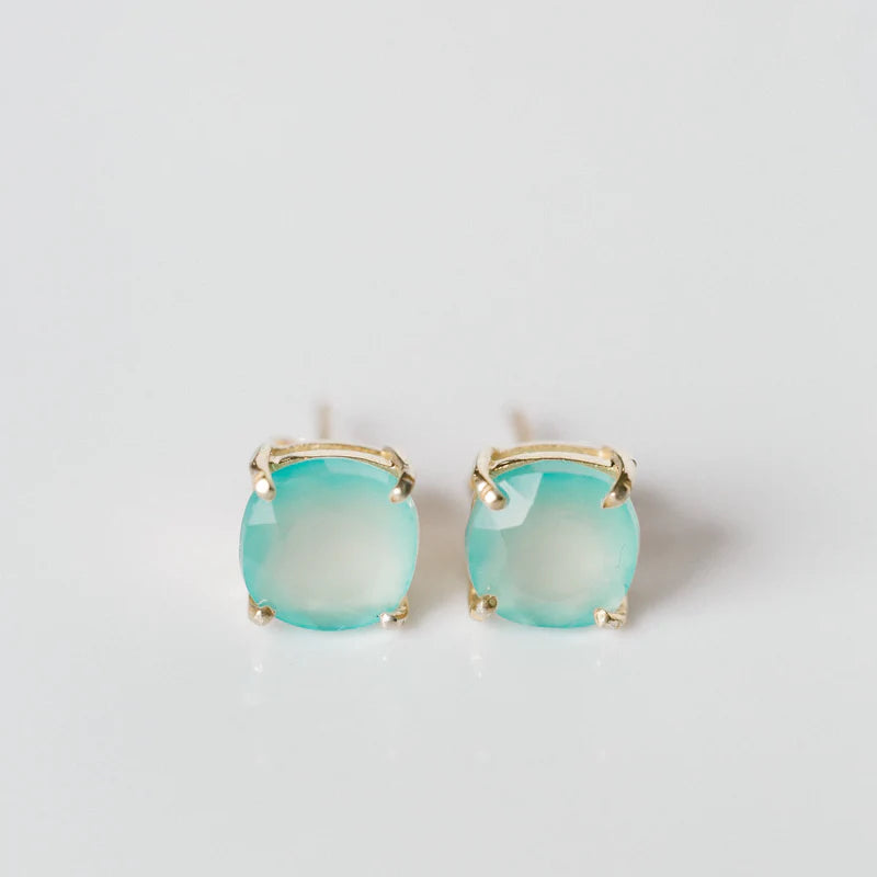 Emmy Studs - Aqua Chalcedony-Elli Parr-Happy on Main