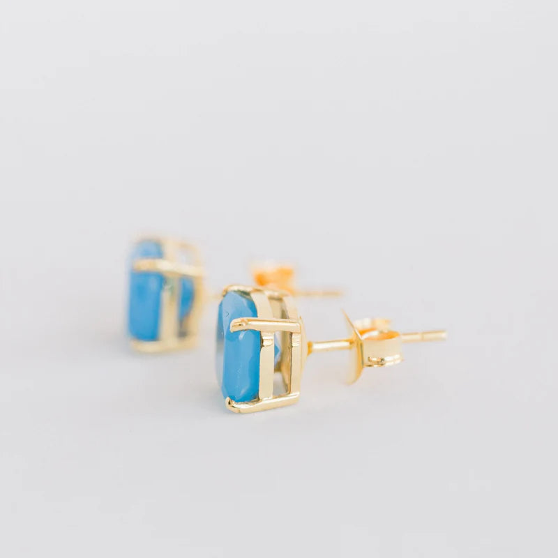 Emmy Studs - Blue Chalcedony-Elli Parr-Happy on Main