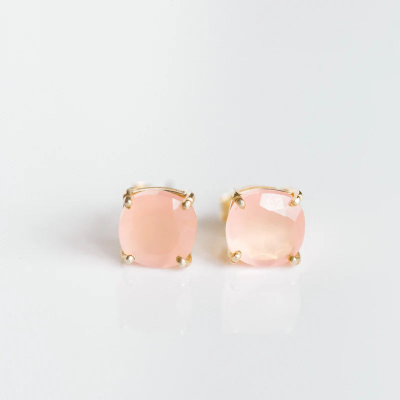 Emmy Studs - Pink Chalcedony-Elli Parr-Happy on Main