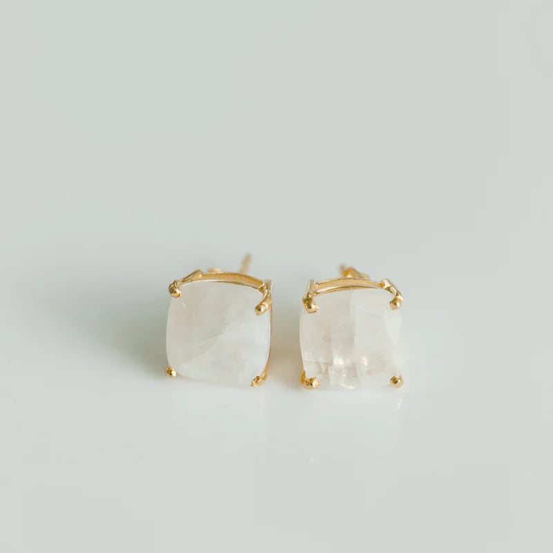 Emmy Studs - Rainbow Moonstone-Elli Parr-Happy on Main