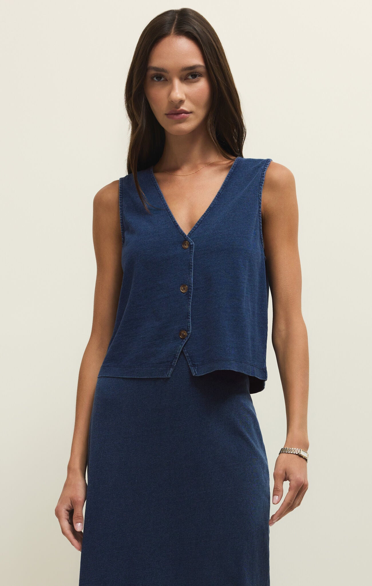 Noelle Jersey Denim Top-Z Supply-Happy on Main