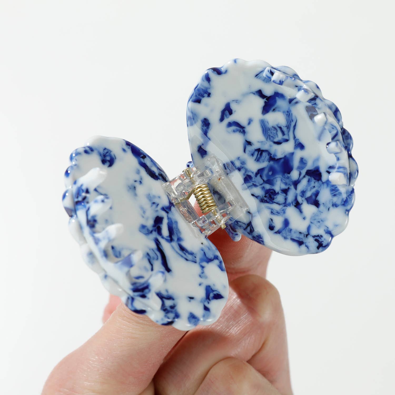 Coastal Blue Seashell | Gold Painted Seashell Claw Clip-Misc Accessories-Happy on Main