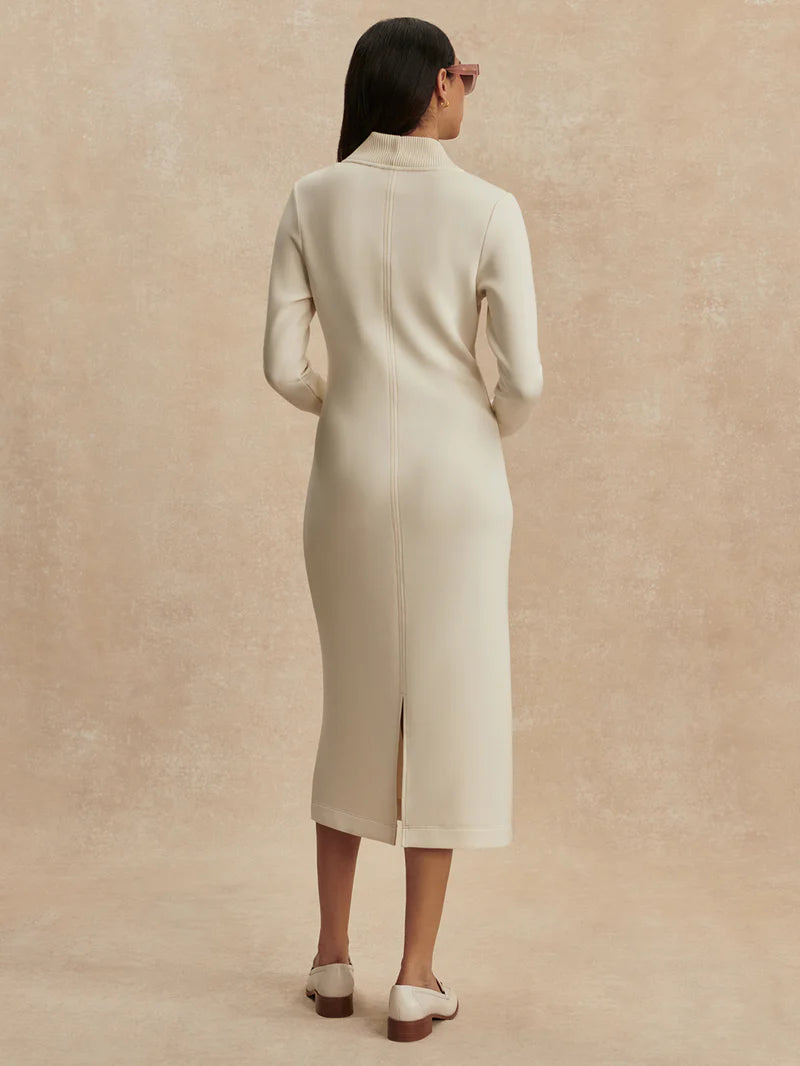 Bree Half Zip Midi Dress - Pristine-Varley-Happy on Main