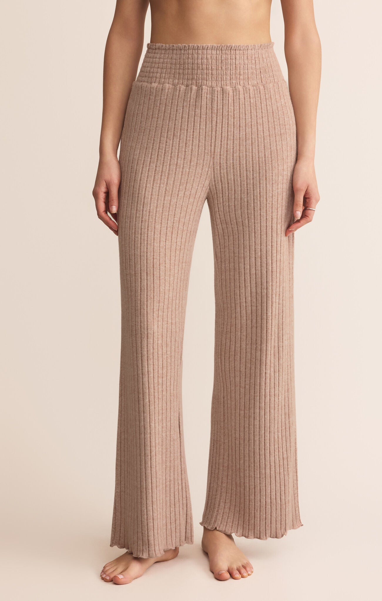 Dawn Smocked Rib Pant - Iced Coffee-Z Supply-Happy on Main