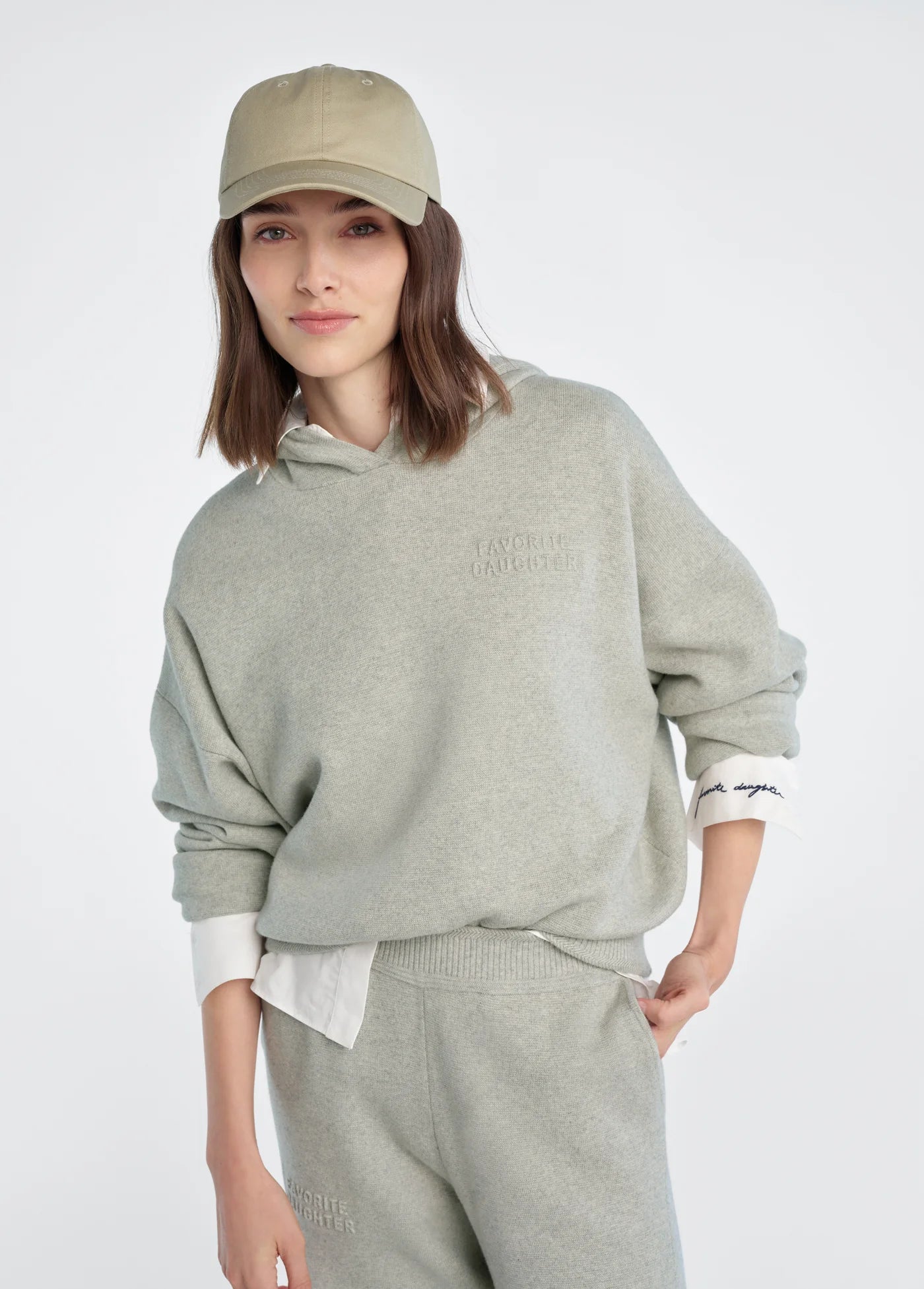 The Cropped Fatigue Sisters Hoodie - Heather Grey-Favorite Daughter-Happy on Main