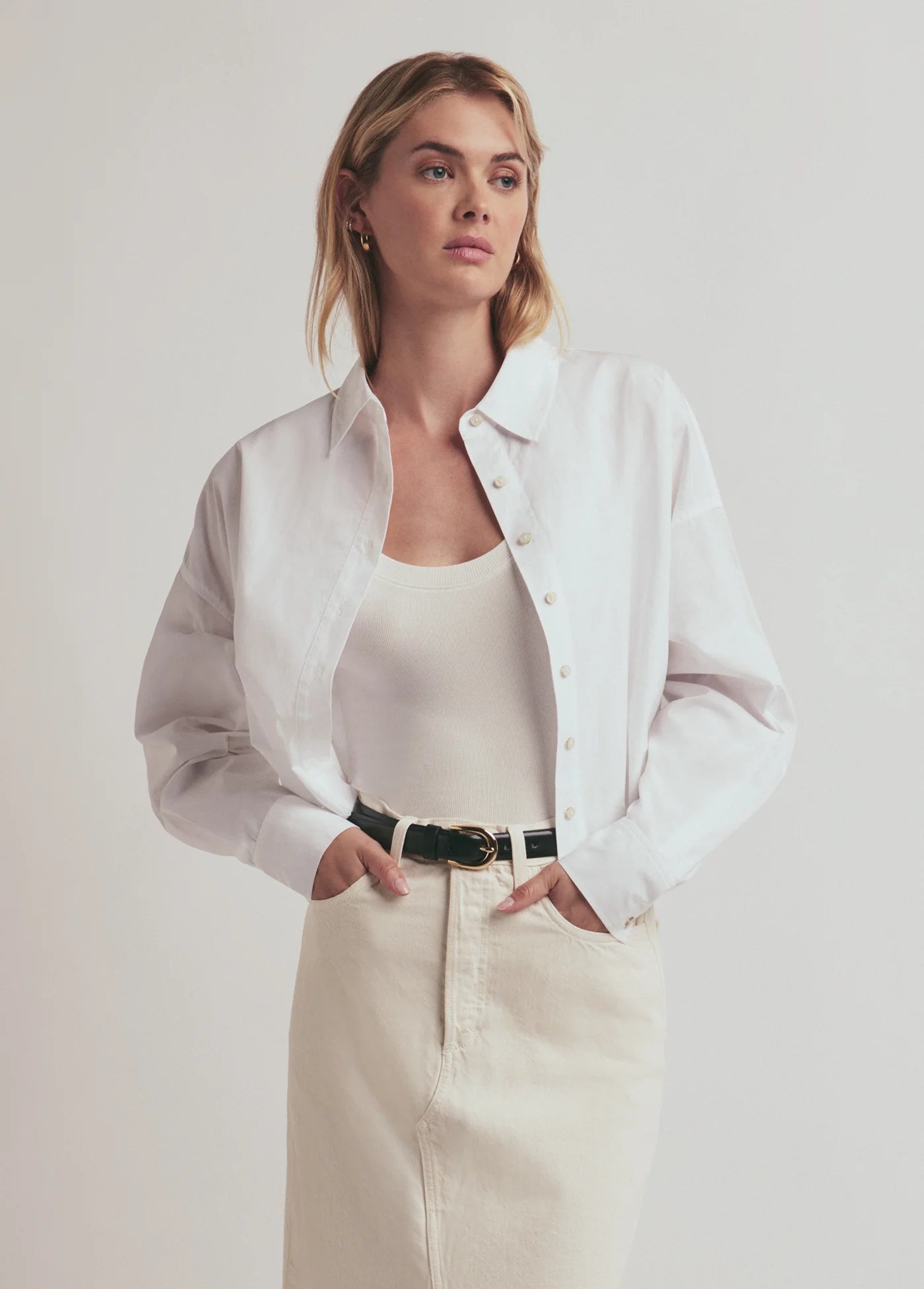 The Crop Ex-Boyfriend Shirt - White-Favorite Daughter-Happy on Main