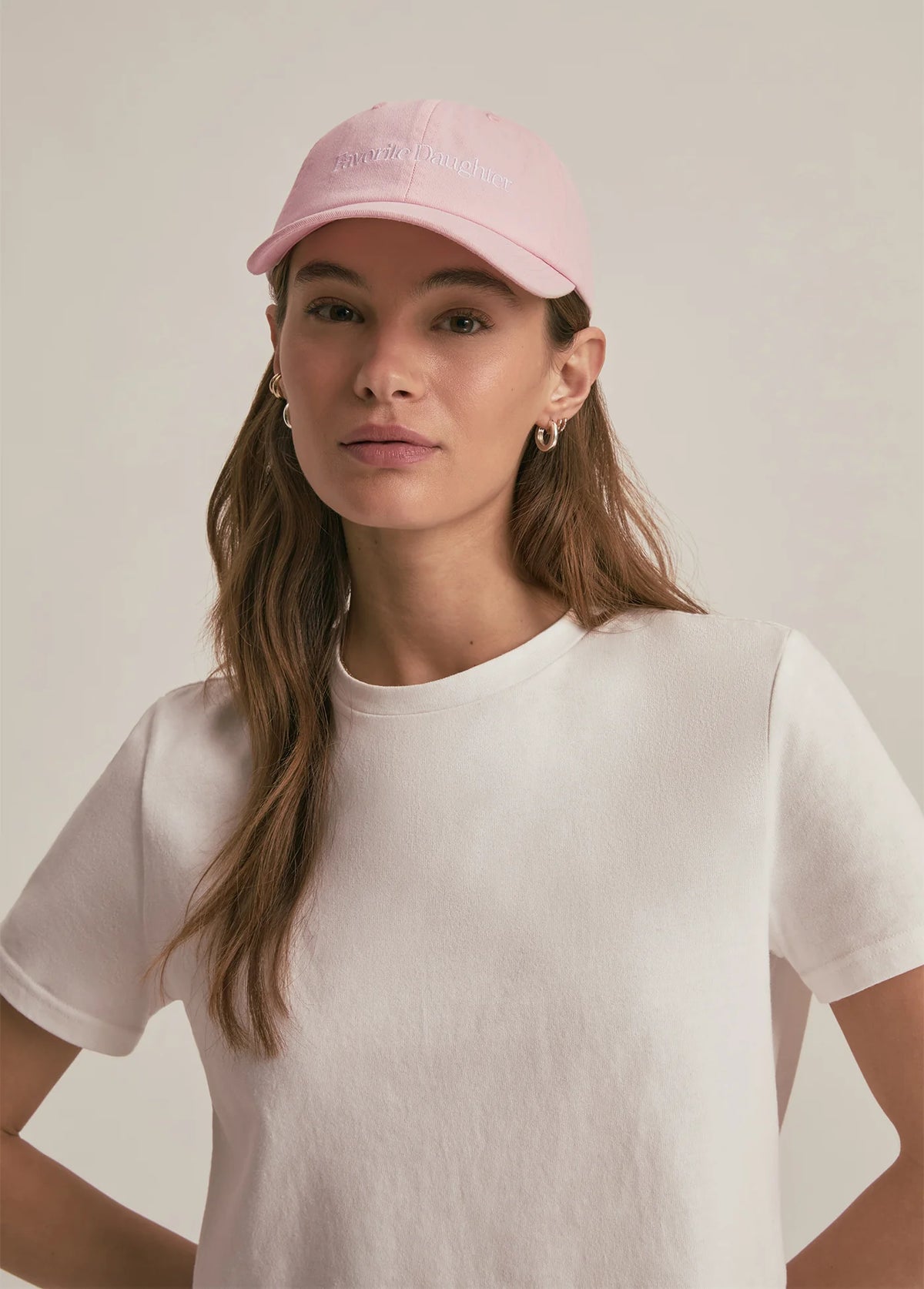 Classic Logo Baseball Hat - Lt. Pink/White-Favorite Daughter-Happy on Main
