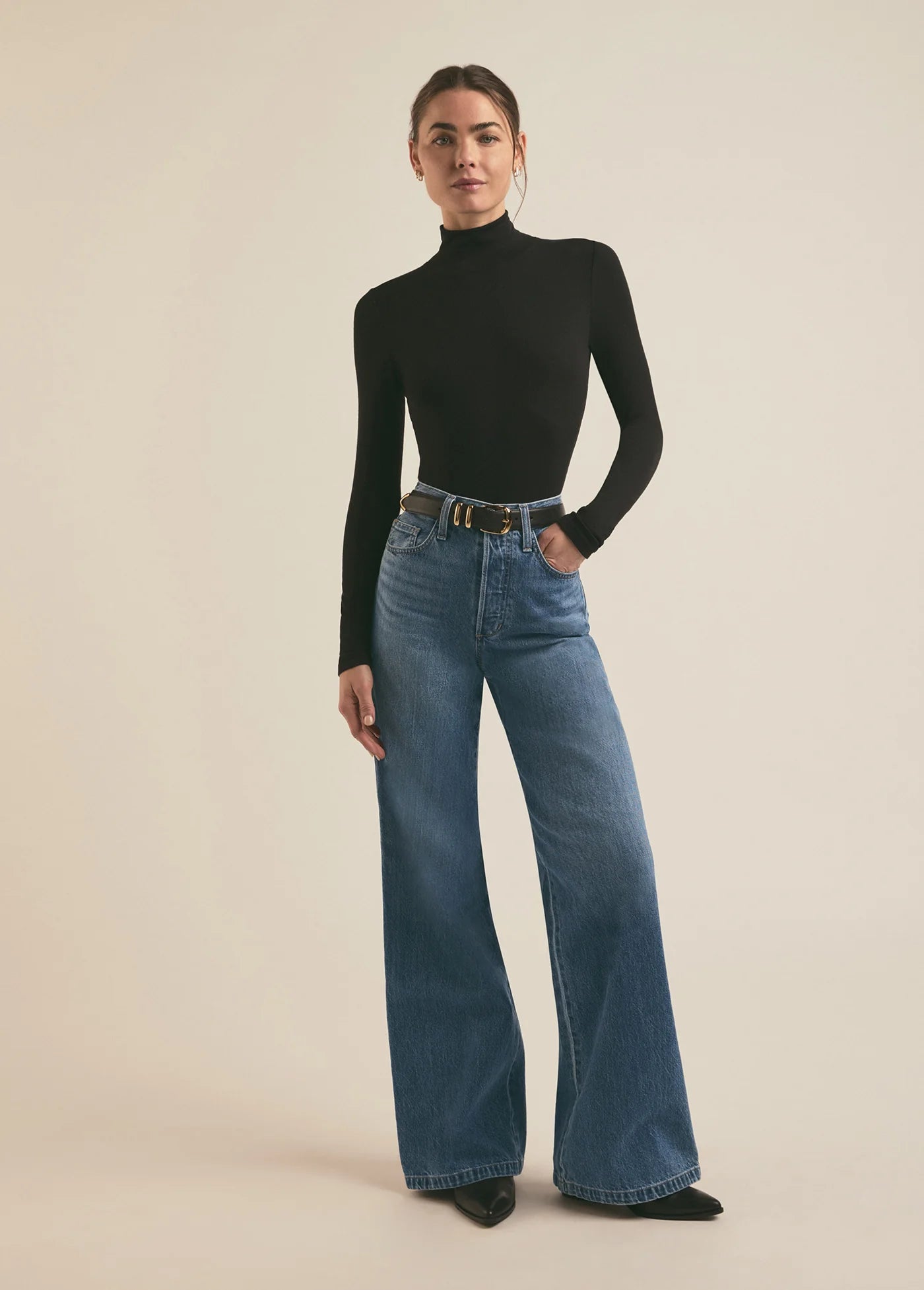 The RIbbed Turtleneck - Black-Favorite Daughter-Happy on Main