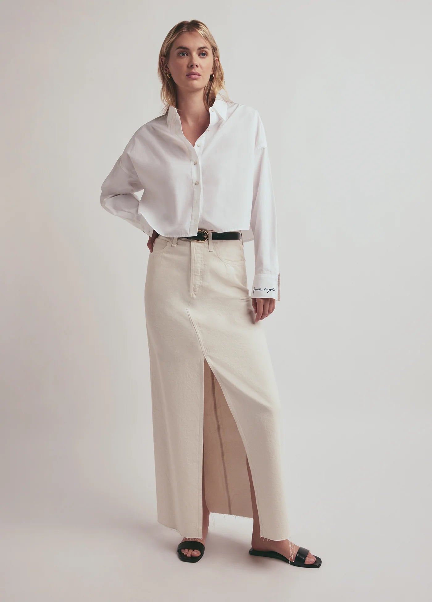 The Crop Ex-Boyfriend Shirt - White-Favorite Daughter-Happy on Main
