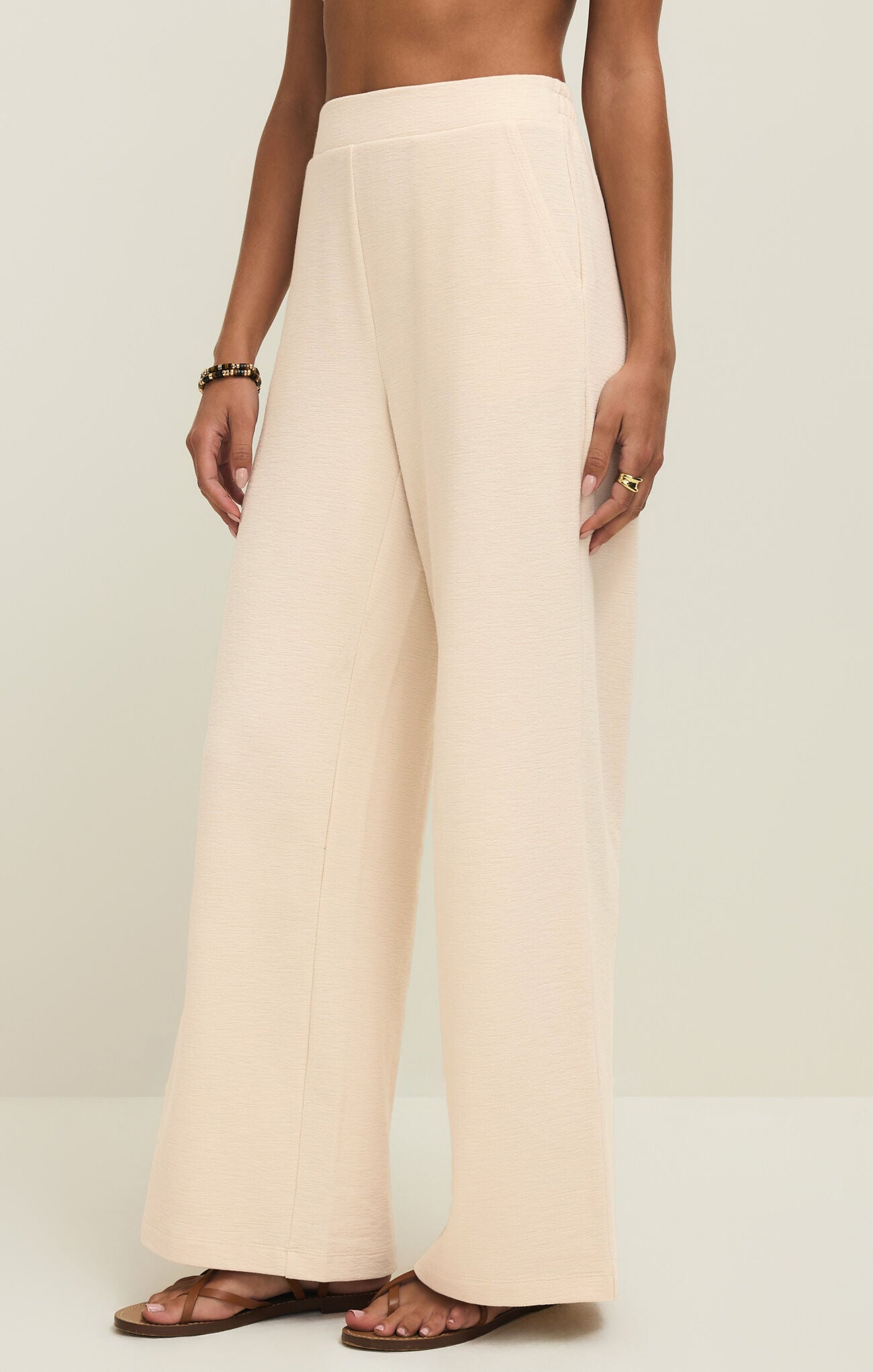 Andre Wide Leg Pant - Whisper White-Z Supply-Happy on Main