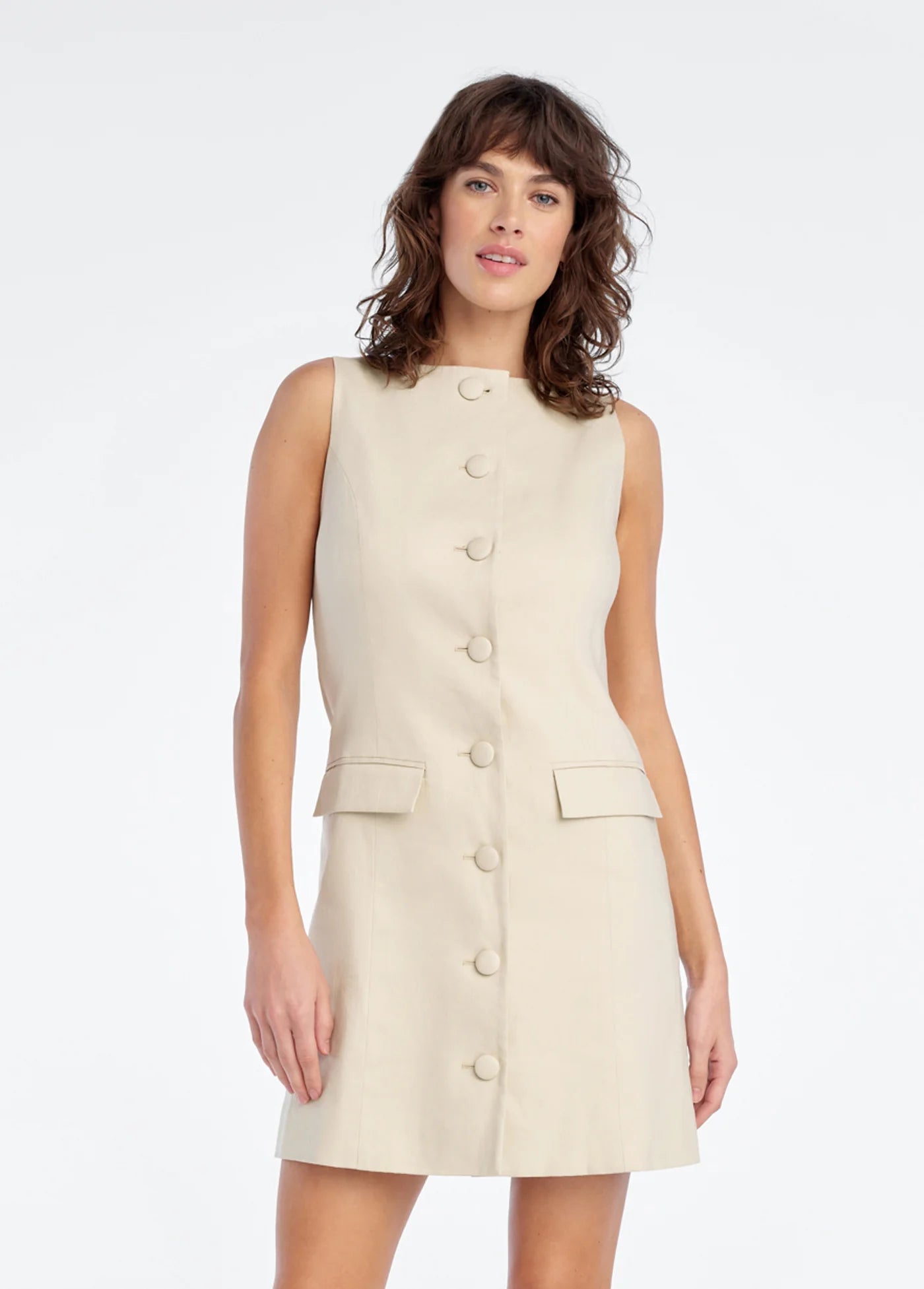 The Cece Linen Dress - Light Khaki-Favorite Daughter-Happy on Main