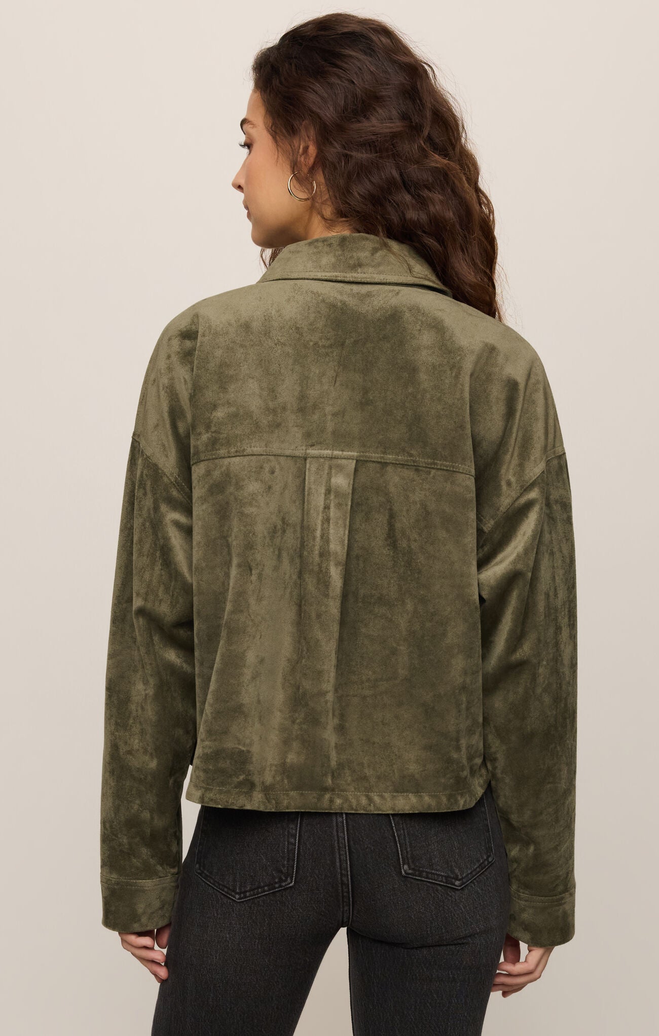All Day Cropped Suede Jacket - Monstera-Z Supply-Happy on Main
