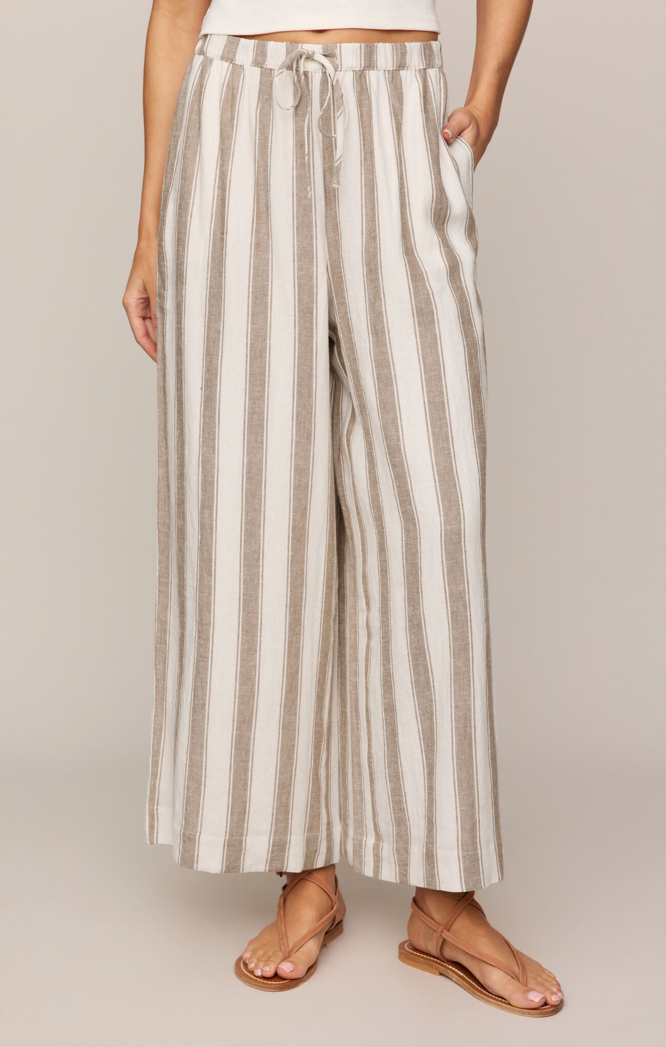 The Perfect Striped Pant - Light Toffee-Z Supply-Happy on Main