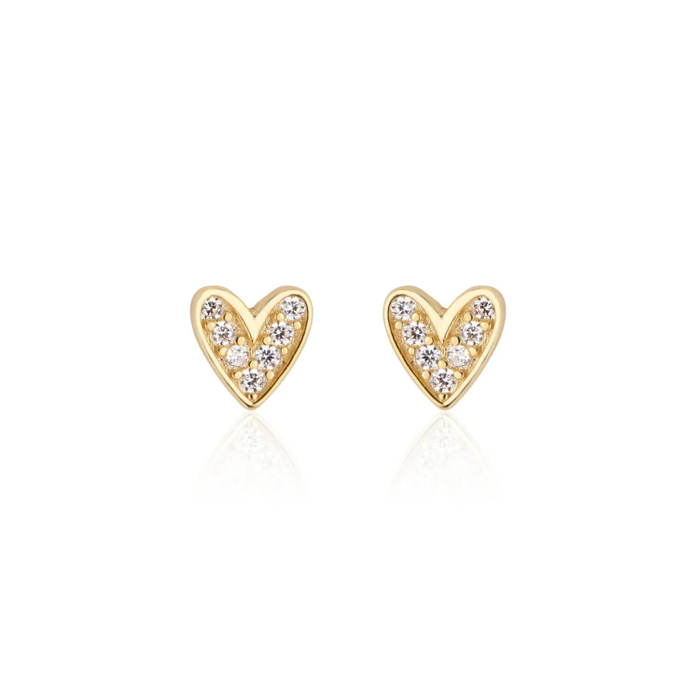 Heart Pave Studs-Everyday Jewelry-Happy on Main