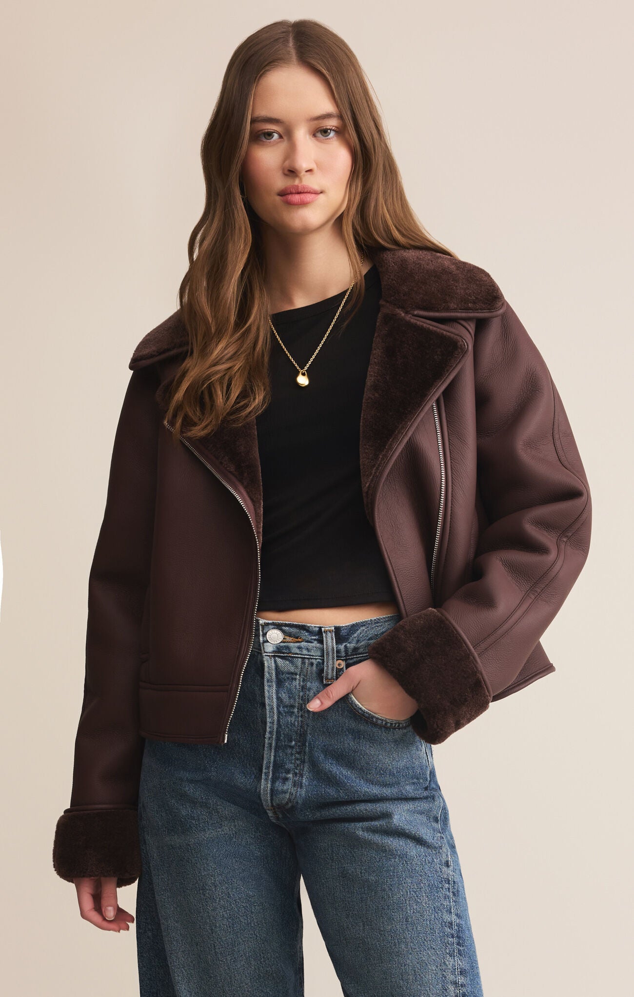 Locklin Sherpa Jacket-Outerwear-Happy on Main