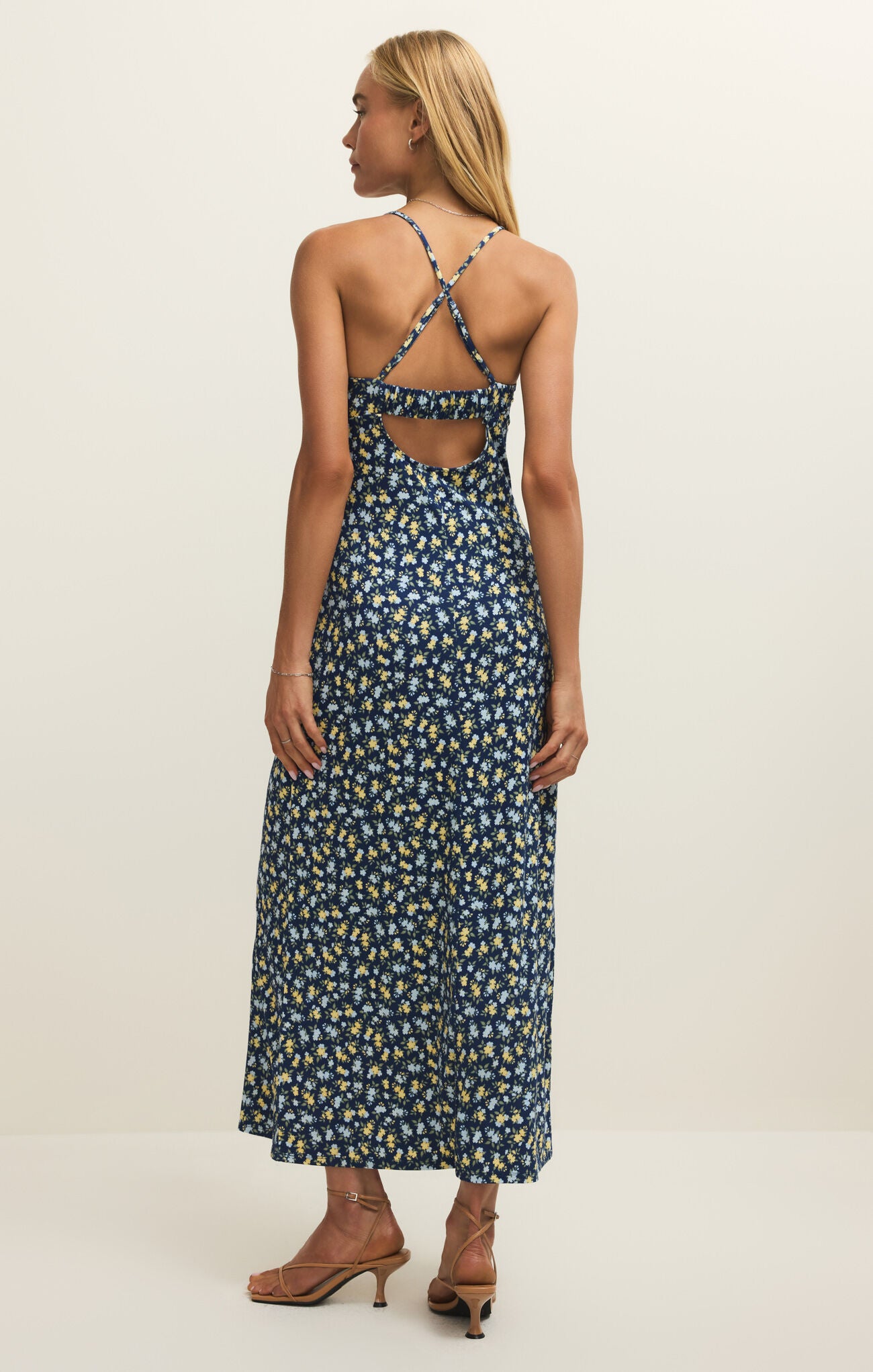 Chiara Idra Ditsy Midi Dress-Z Supply-Happy on Main