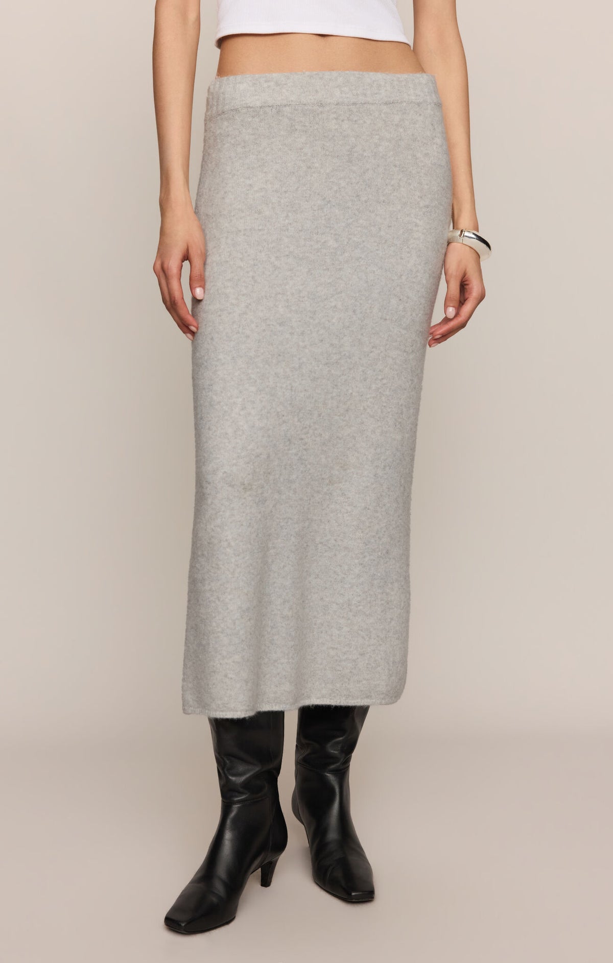 Cozy Moment Skirt - Feather Grey-Z Supply-Happy on Main