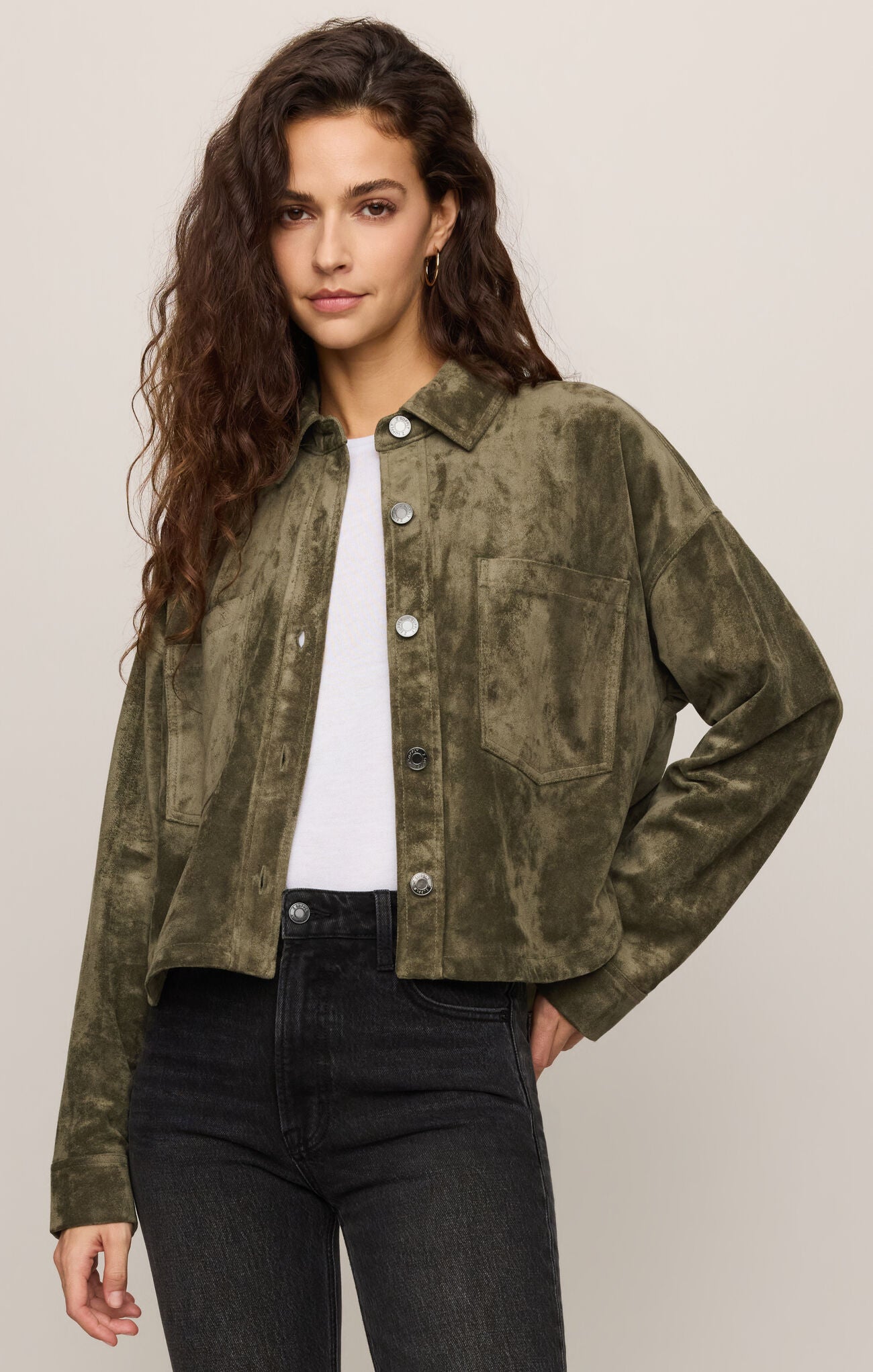 All Day Cropped Suede Jacket - Monstera-Z Supply-Happy on Main