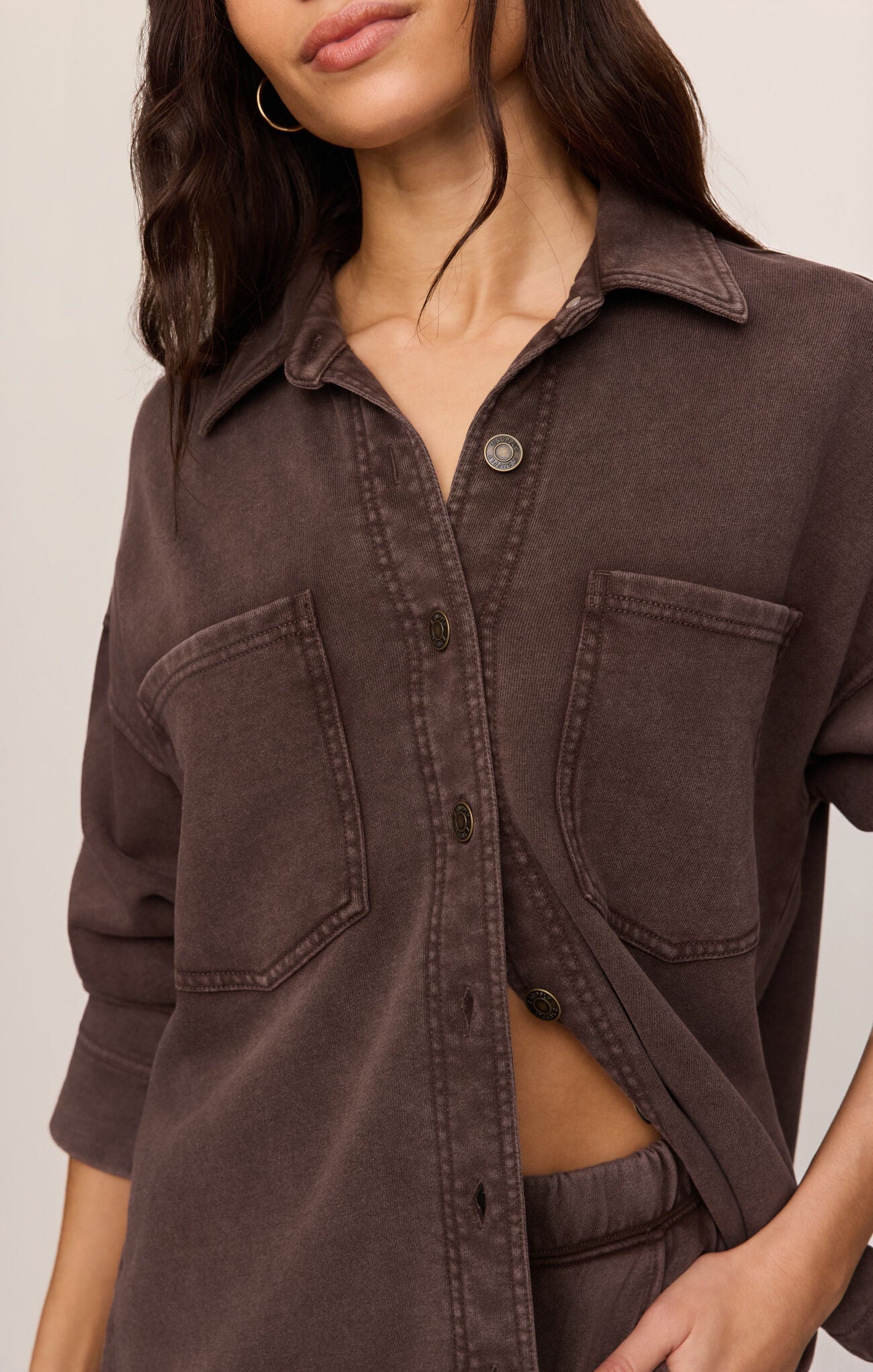 All Day Knit Jacket - Dark Chocolate-Z Supply-Happy on Main