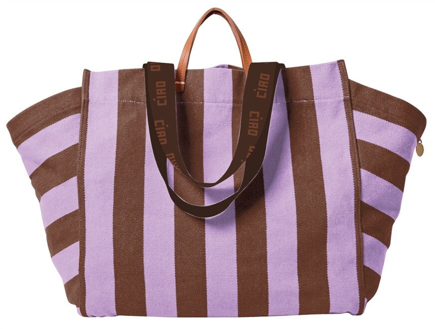 Beach Tote - Canvas Stripe-Clare V.-Happy on Main