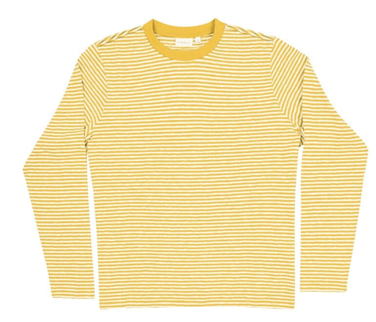Long Sleeve Tee - Snapdragon/Cream-Clare V.-Happy on Main