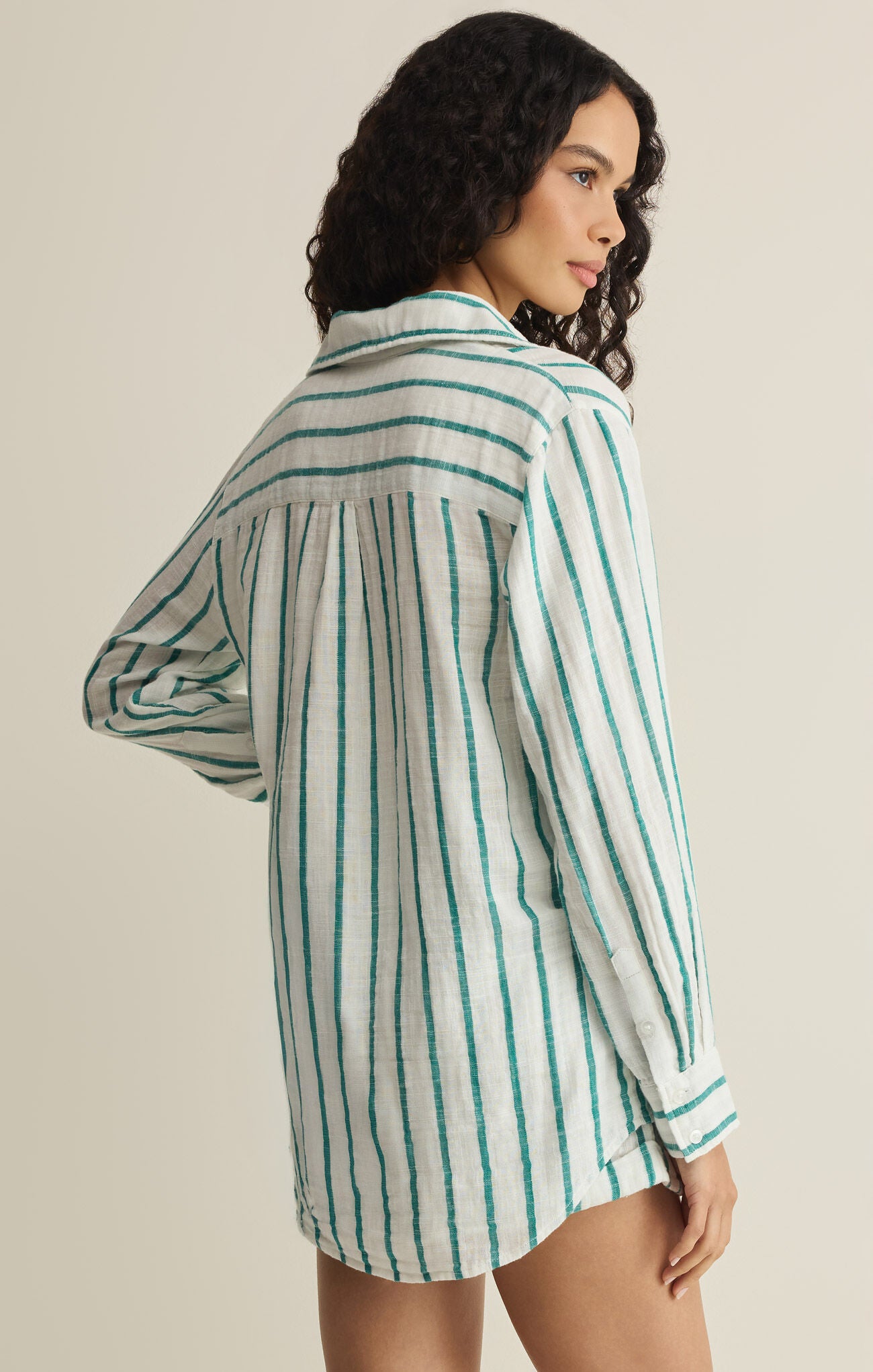 SATURDAYS STRIPE SHIRT - RAINFOREST-Z Supply-Happy on Main