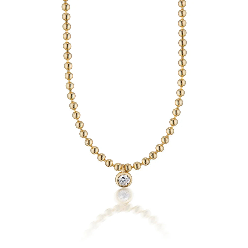 Juliette Gold Ball Necklace-Everyday Jewelry-Happy on Main
