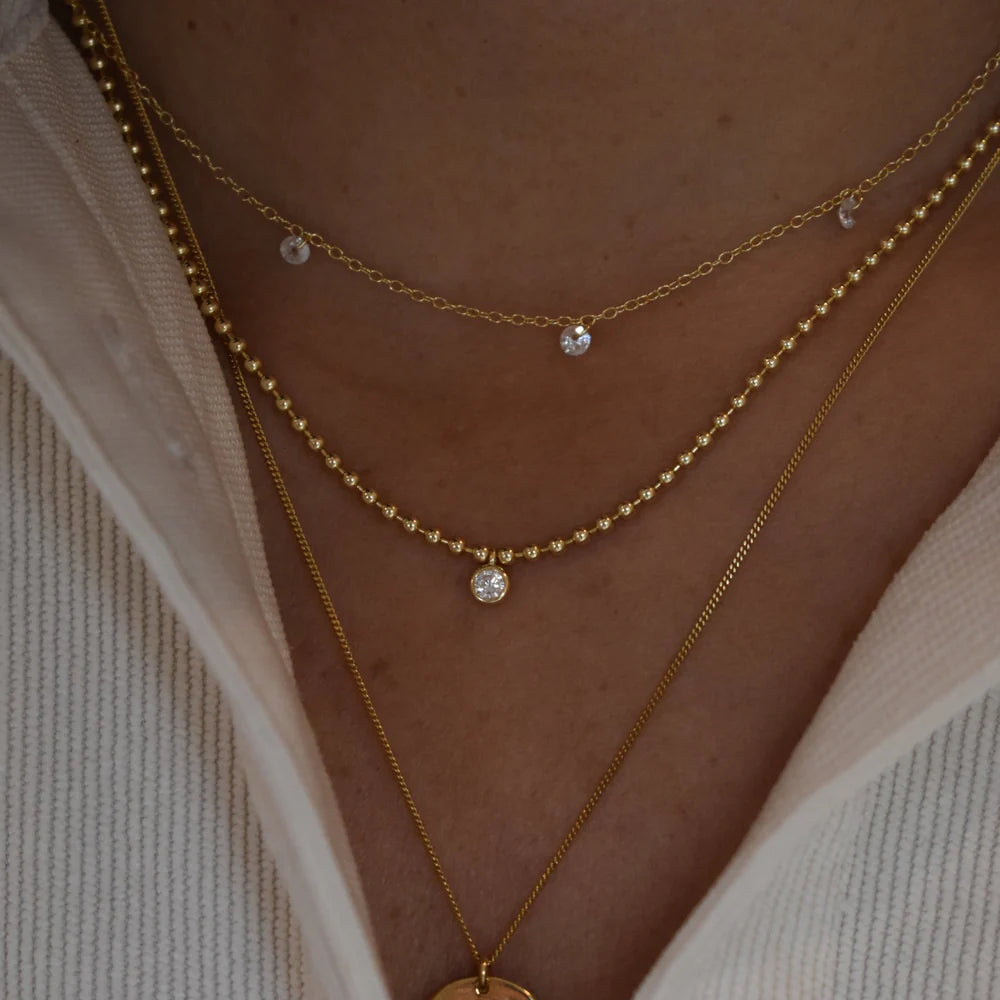 Juliette Gold Ball Necklace-Everyday Jewelry-Happy on Main
