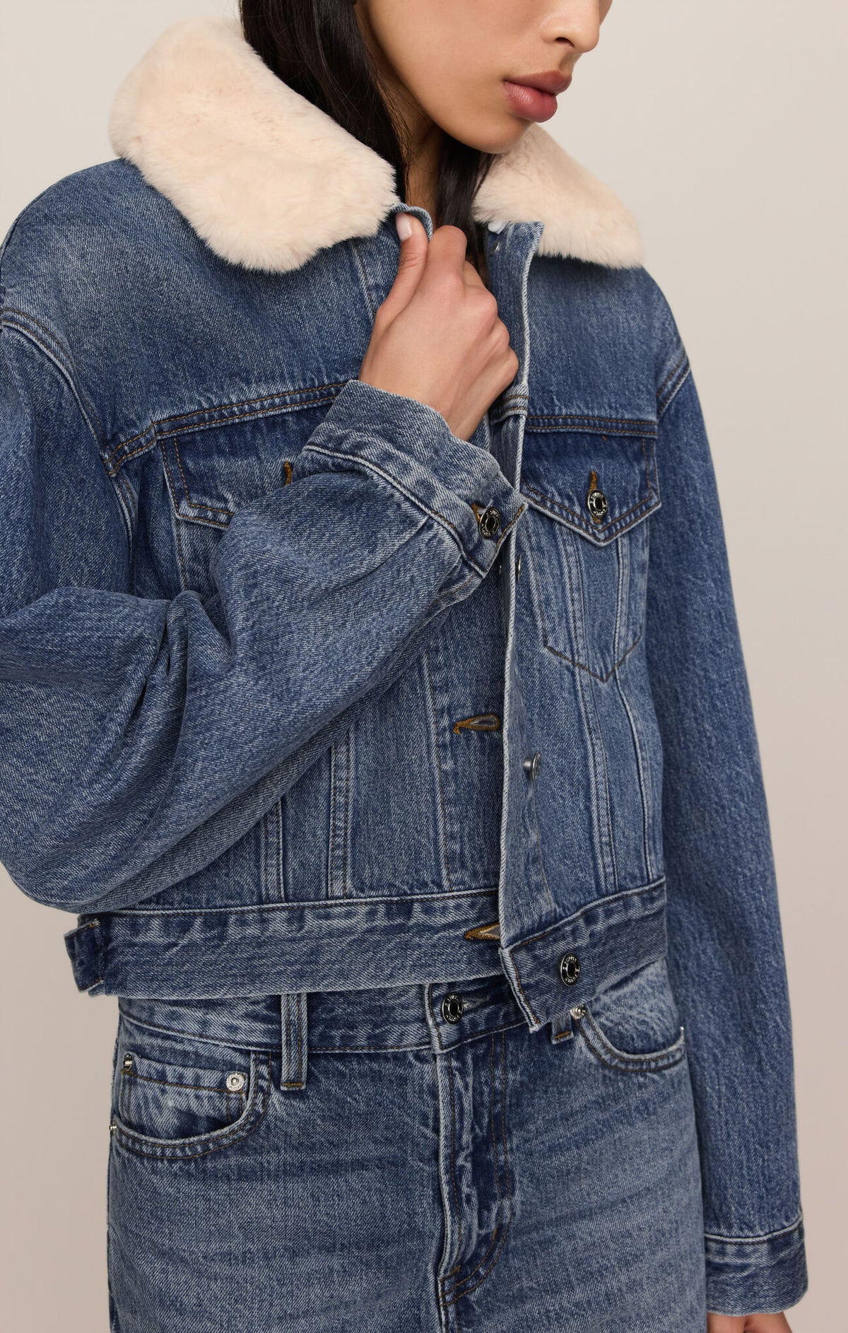 The Daily Denim Fur Jacket - Hush-Z Supply-Happy on Main